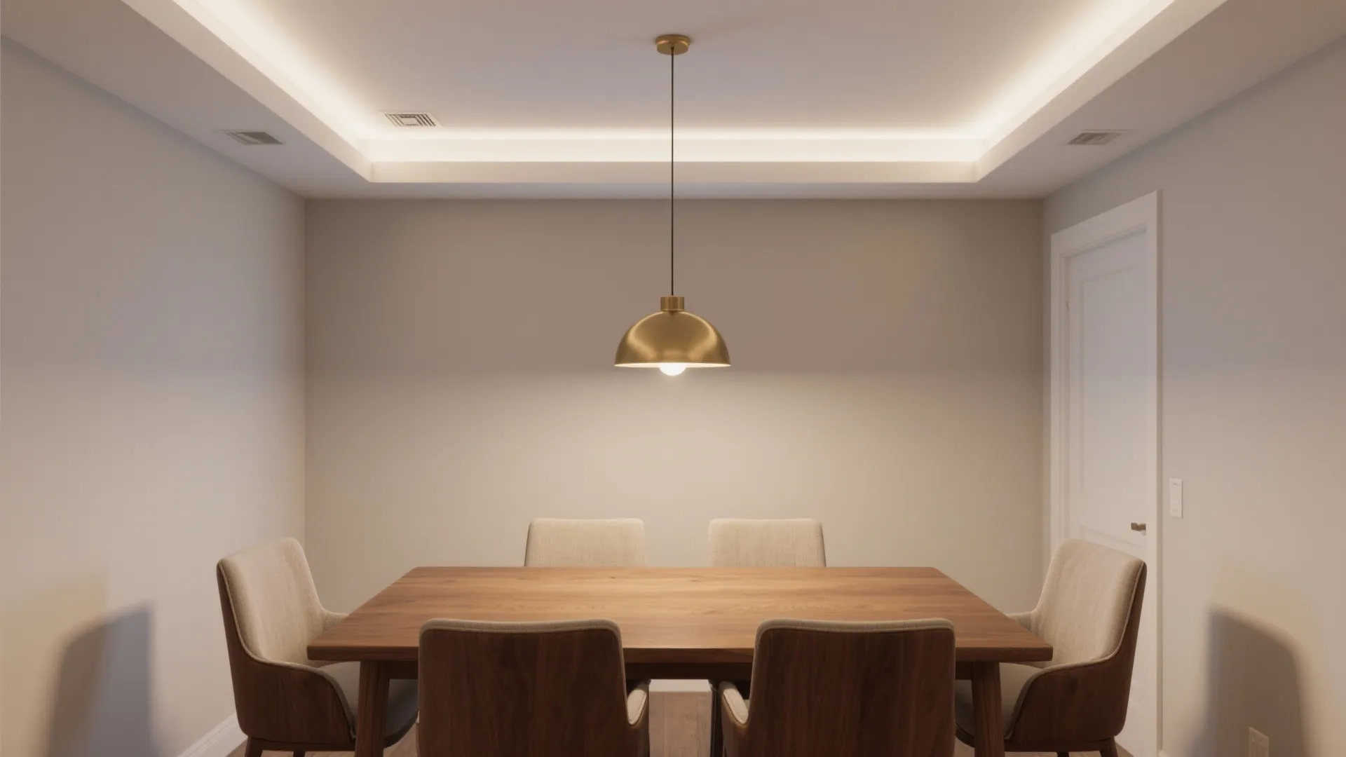 Minimalist POP Tray Ceiling with Cove Lighting