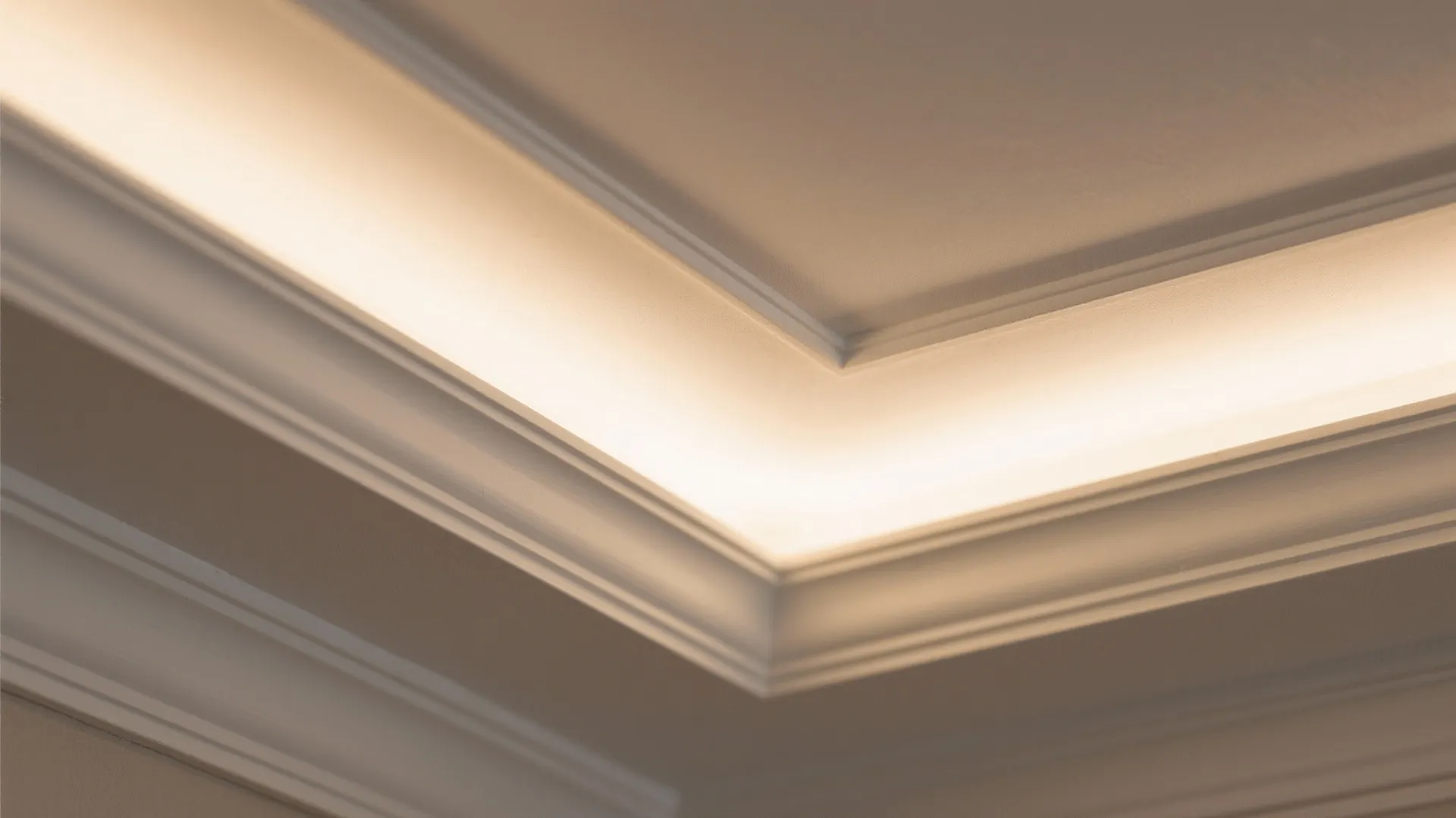 Stepped tray ceiling with central light spine