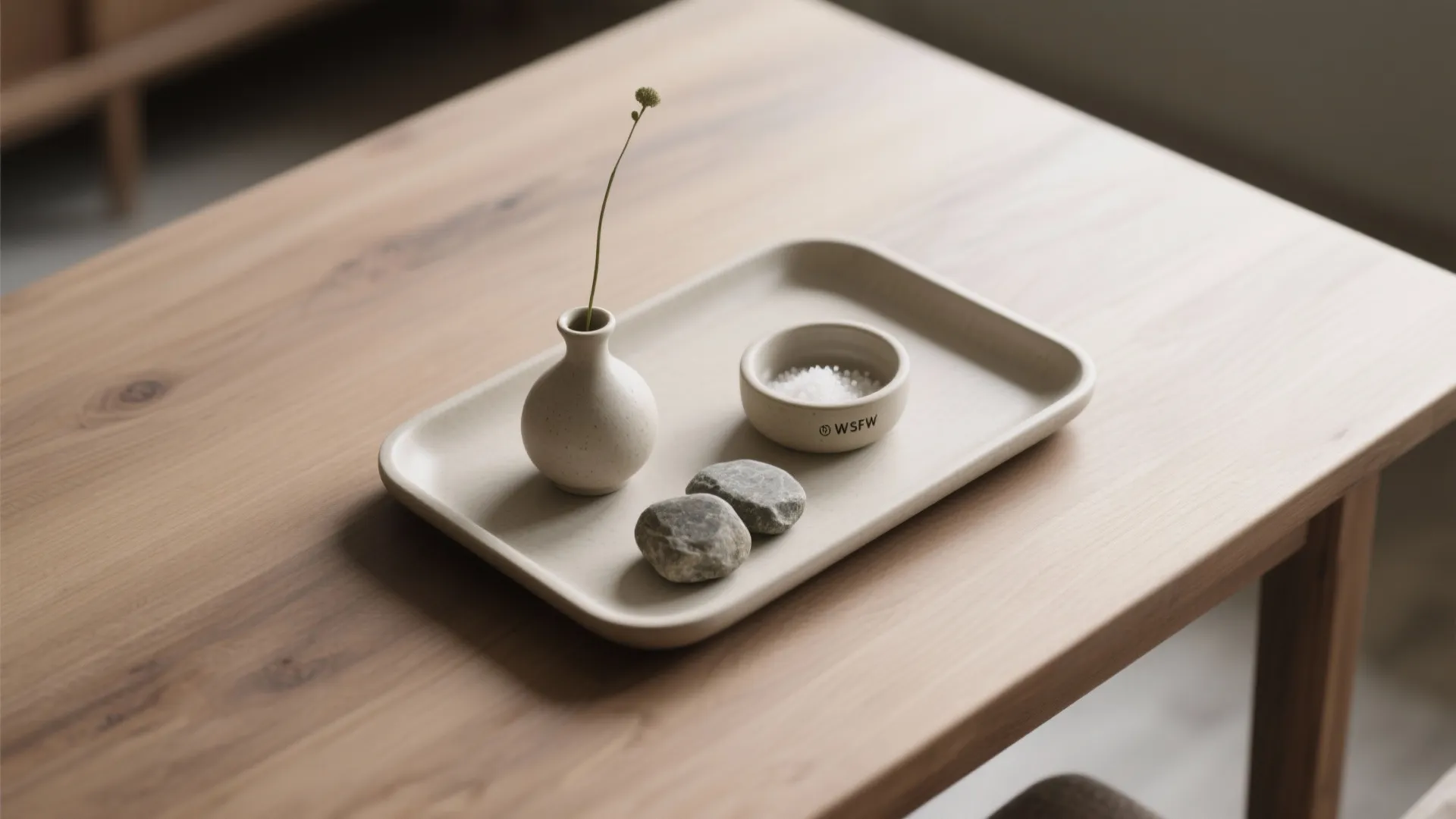4. A tray with grouped objects