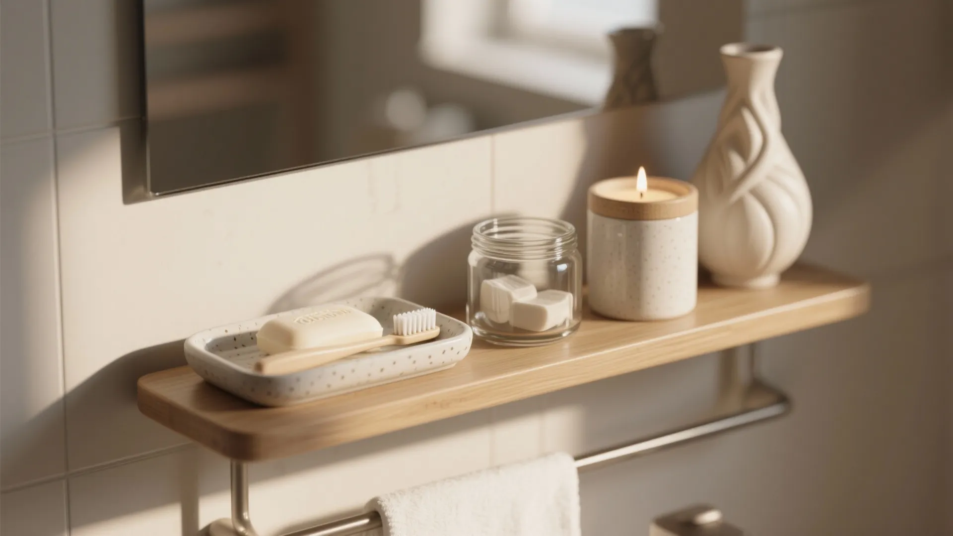 1. Layer function with trays, jars, and one display item