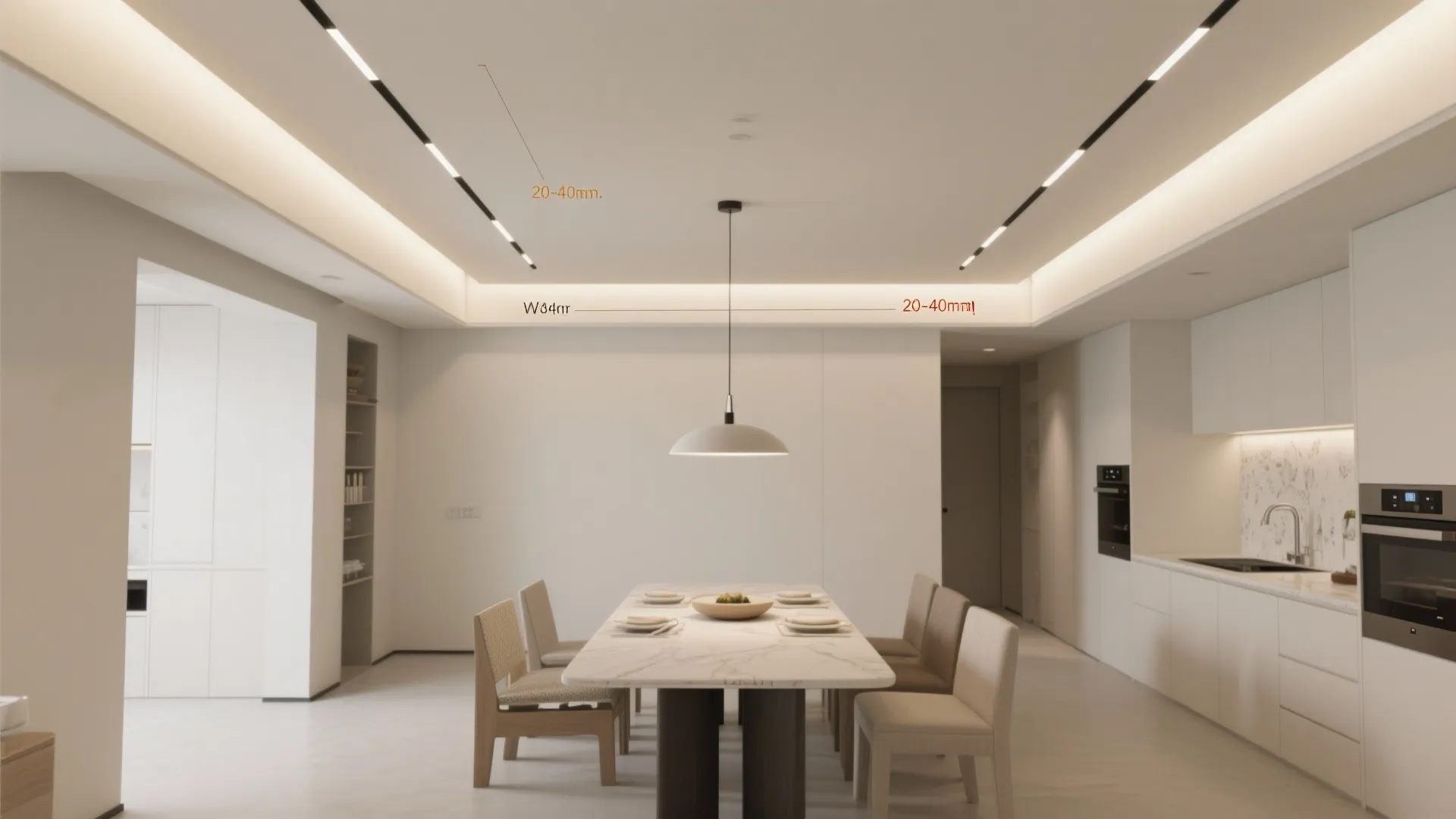 Soft Cove Lighting with Two-Tier Tray