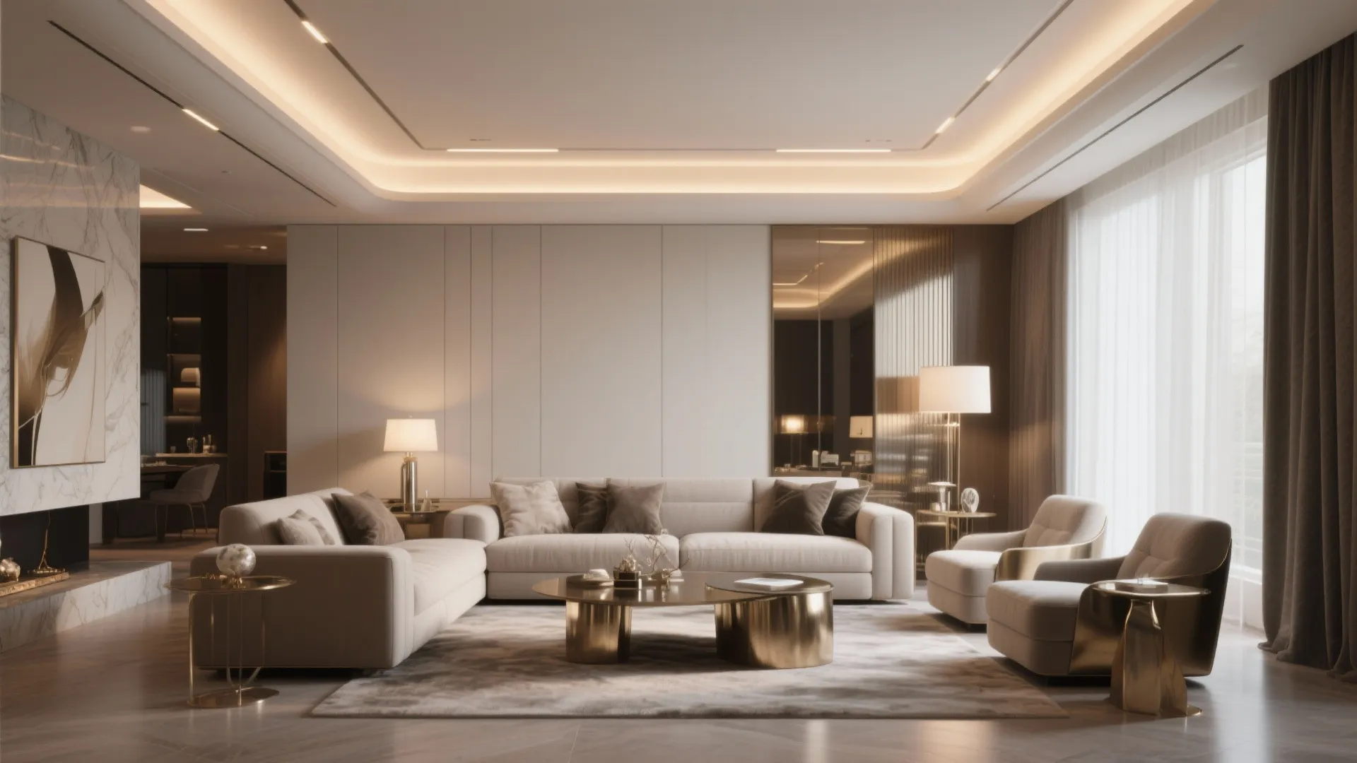 3. Tray Ceiling with LED Cove Lighting