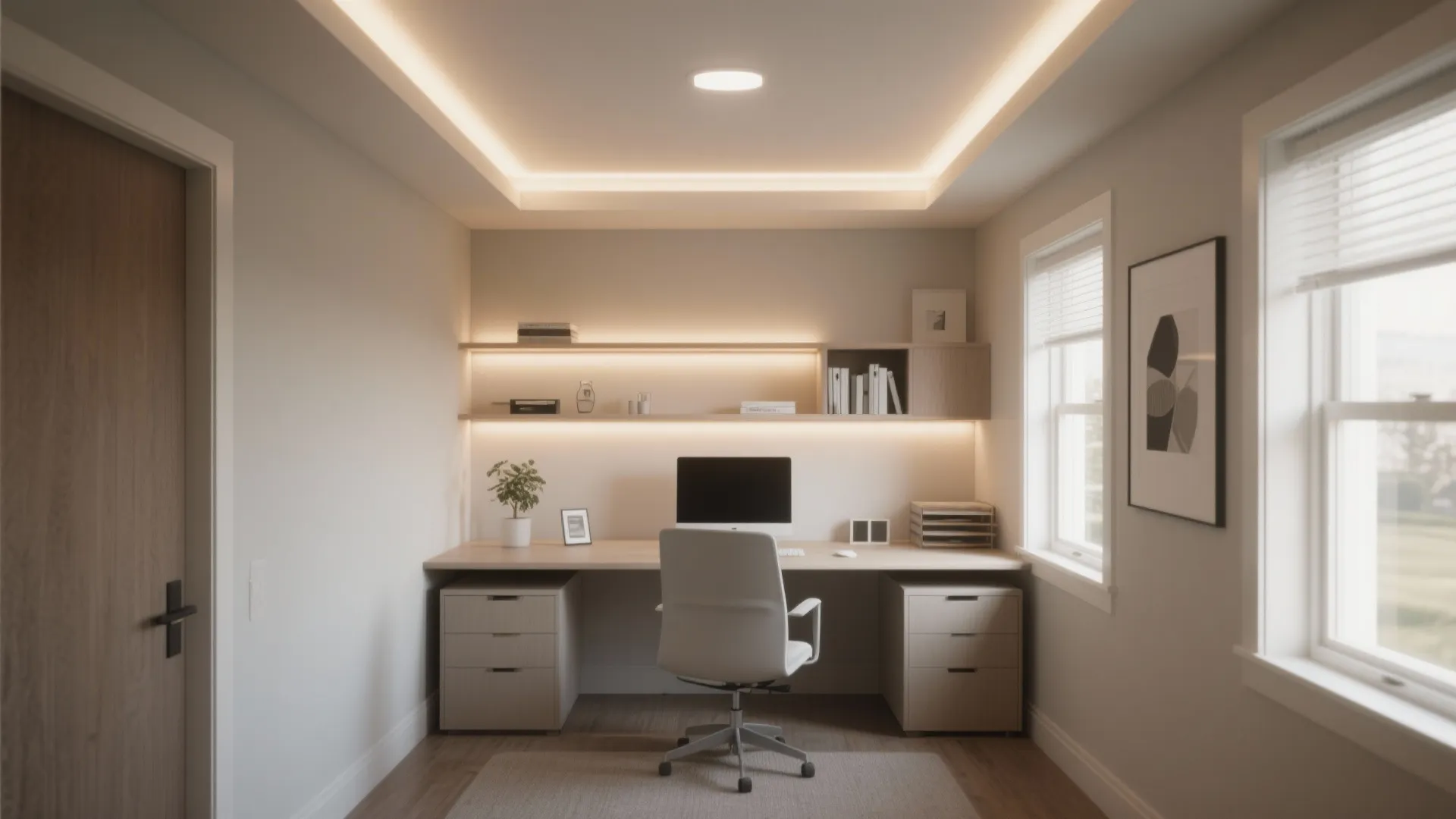 Tray Ceiling with LED Strip Lighting