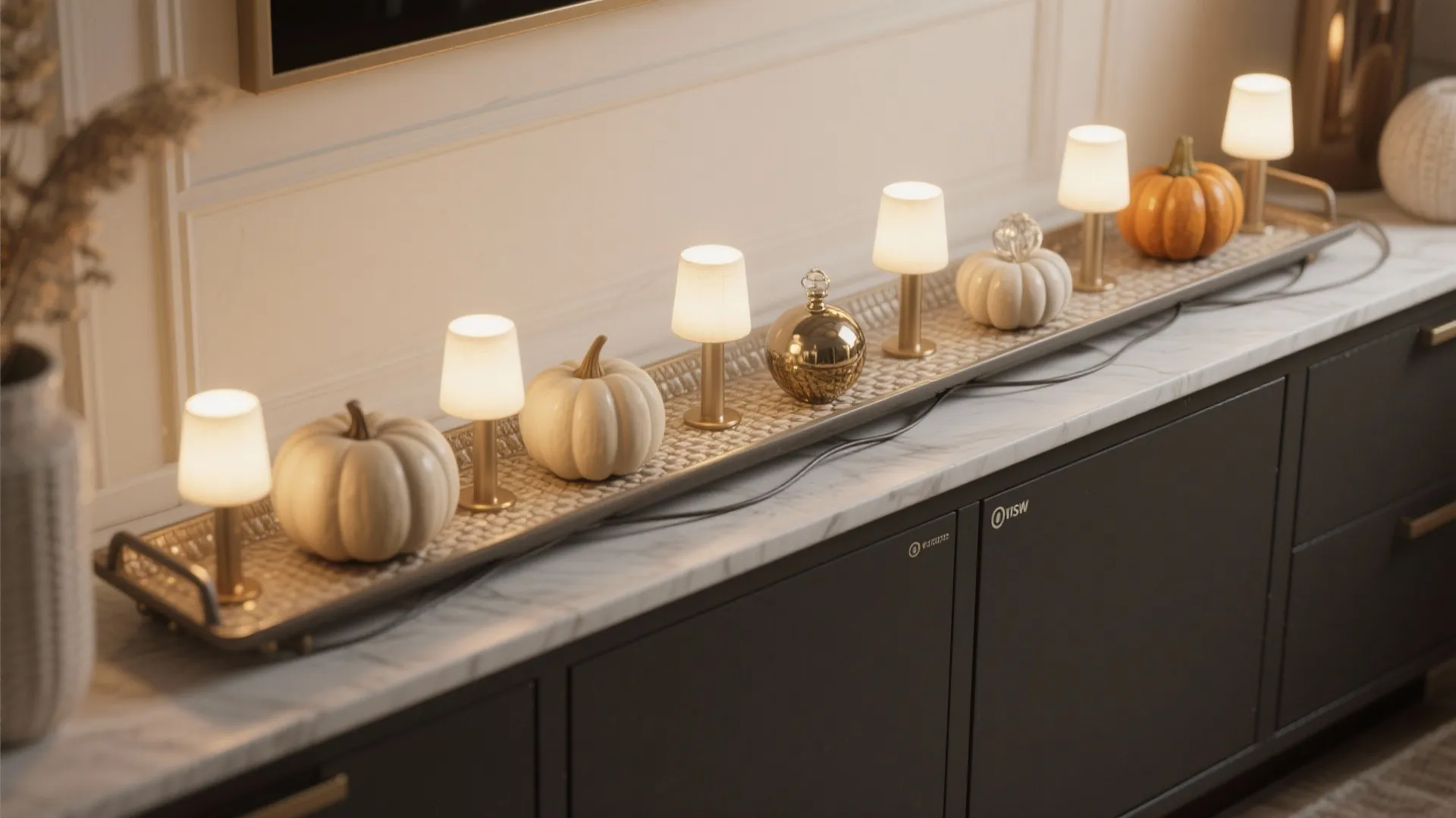 5. Functional display: trays, lighting and seasonal swaps