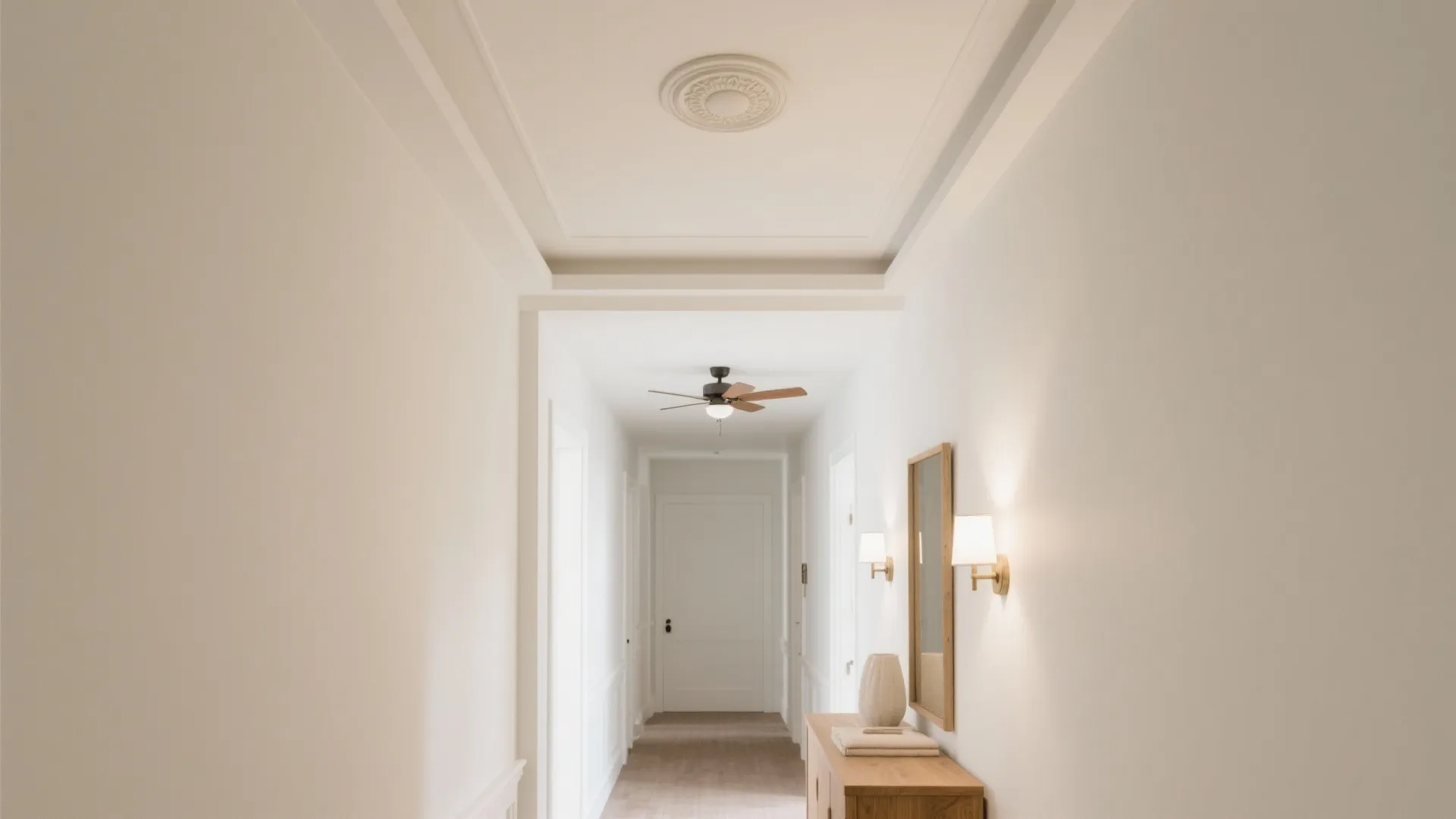 2) Single-Level Tray With Center Medallion (Fan-Ready)