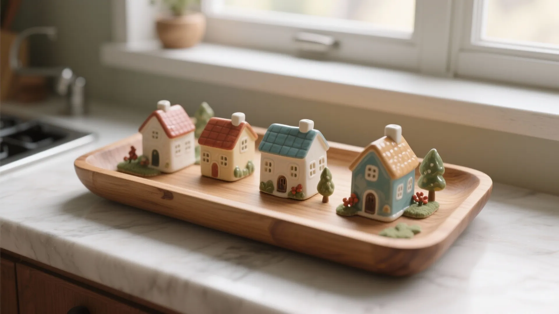1. Mini Neighborhood on a Tray