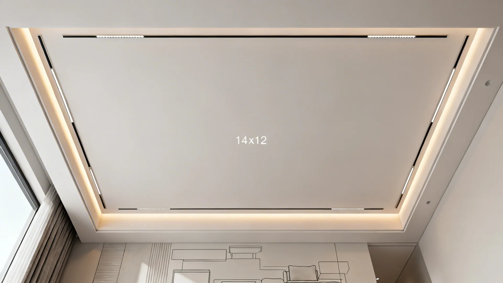 Minimal Linear Tray with Cove Glow