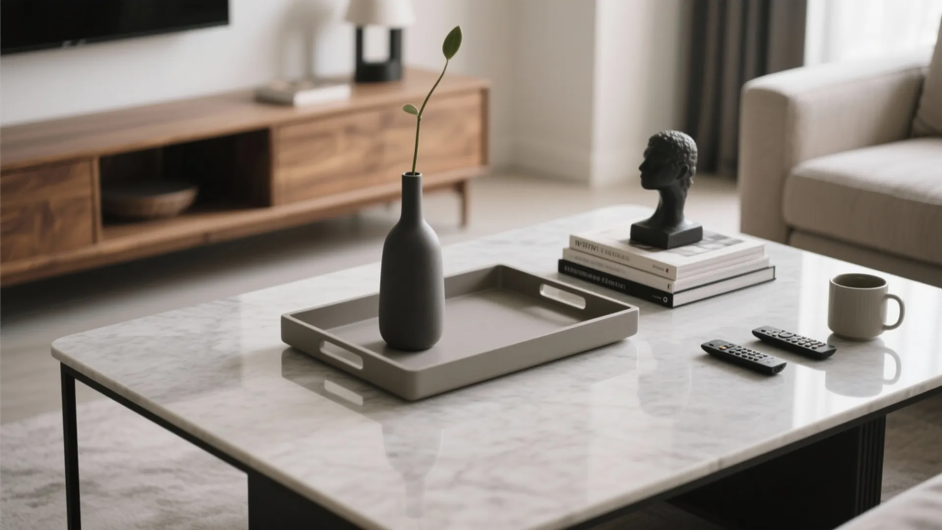 Minimalist Tray + Rule-of-Thirds Styling