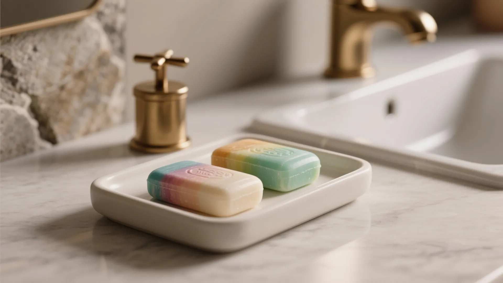 Minimalist Tray Styling for Decorative Soaps