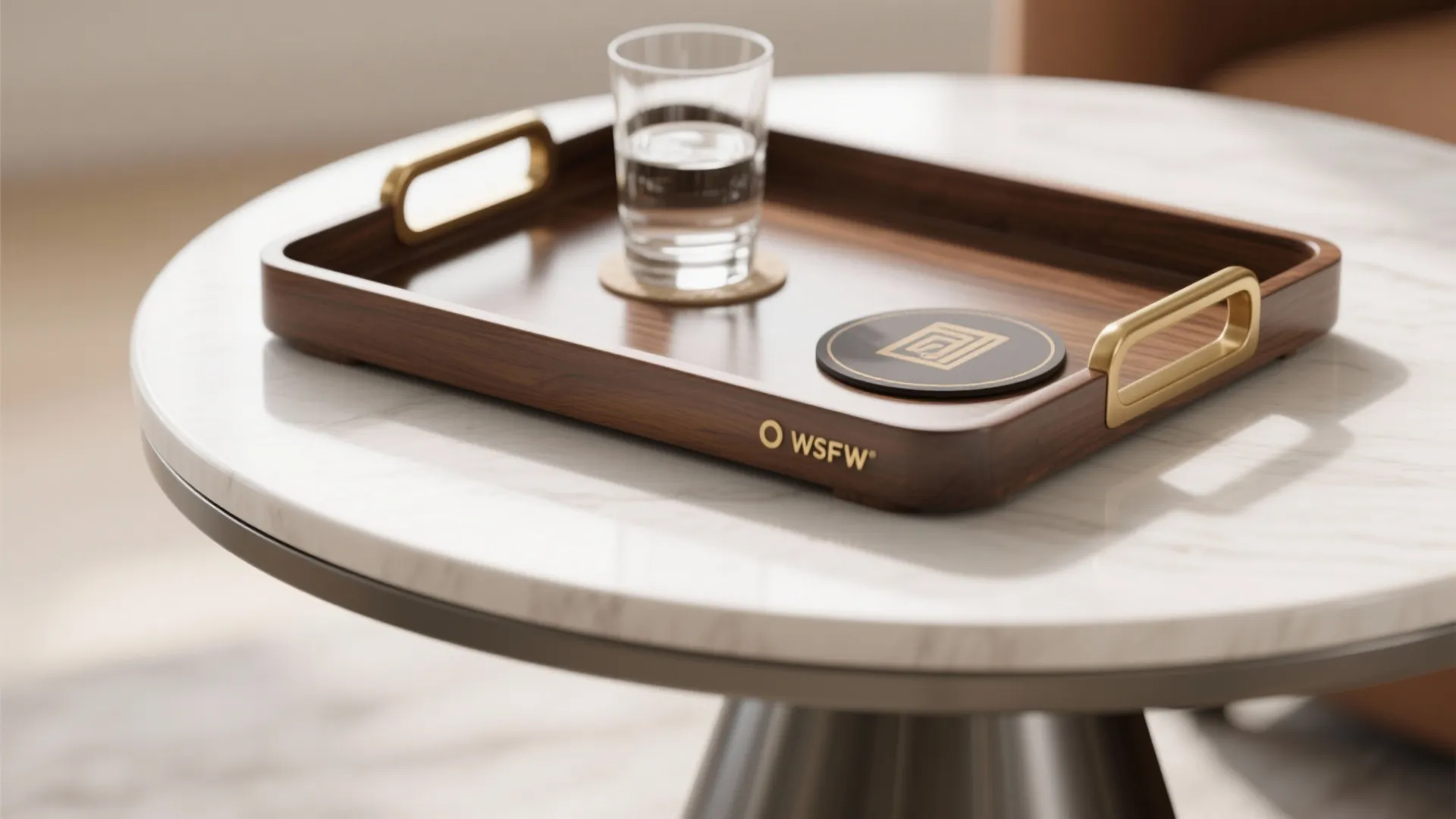 2. Tray-Top Accent Table: Stylish and spill-safe