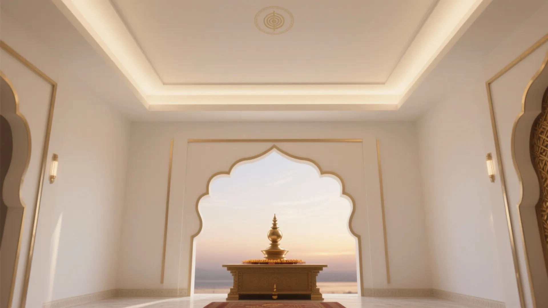 Tray or Dome Ceiling with Brass Touches