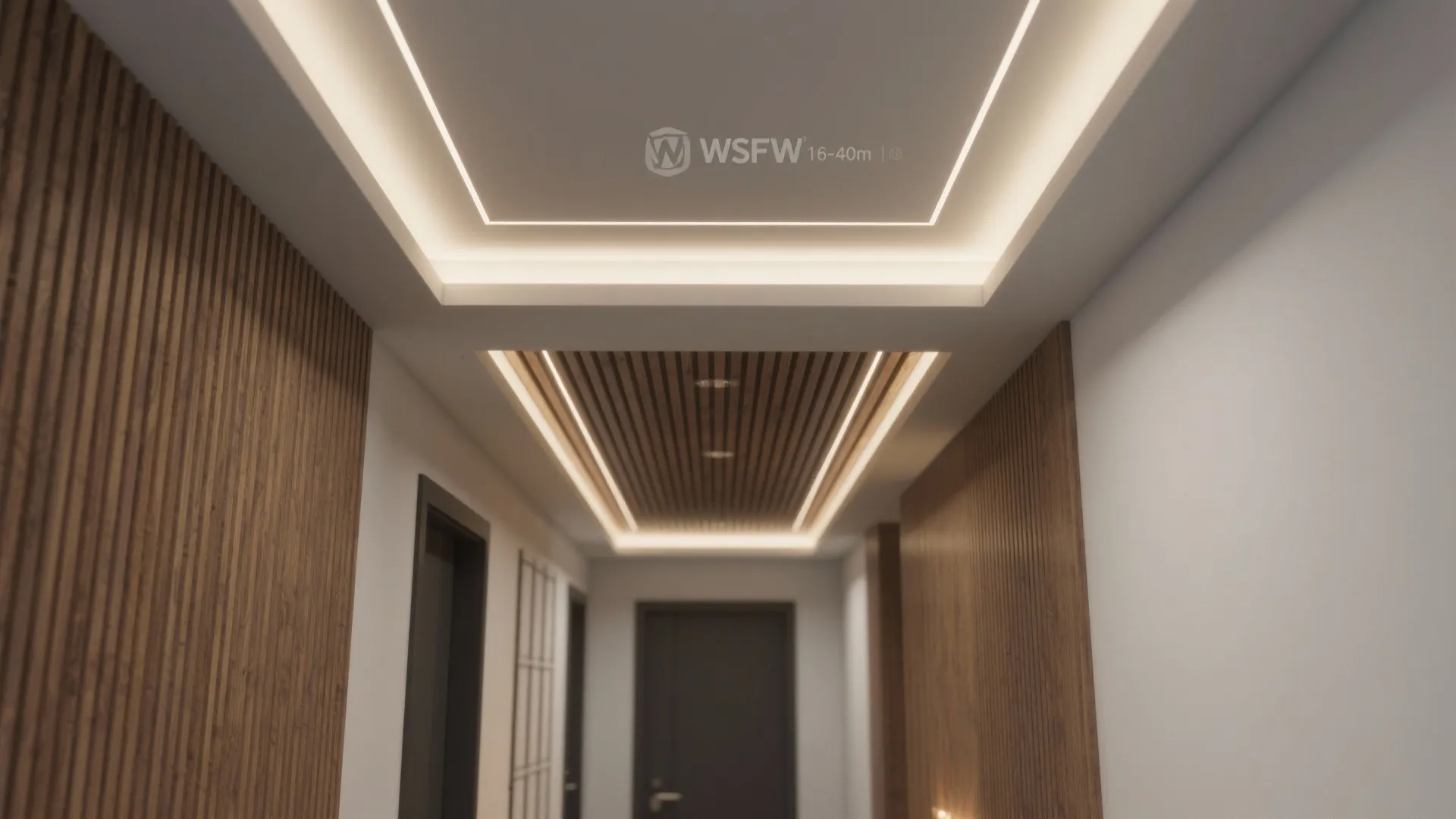 Two-Layer Tray Ceiling with Wood Slats