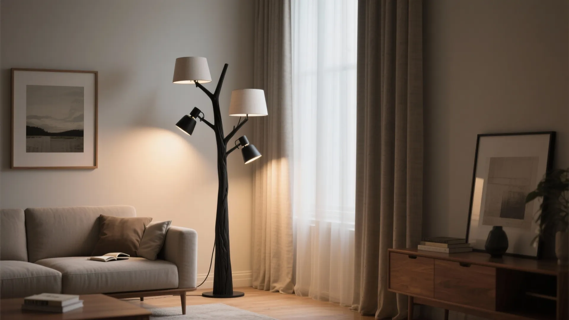 Multi-Head “Tree” Lamps With Pivoting Shades
