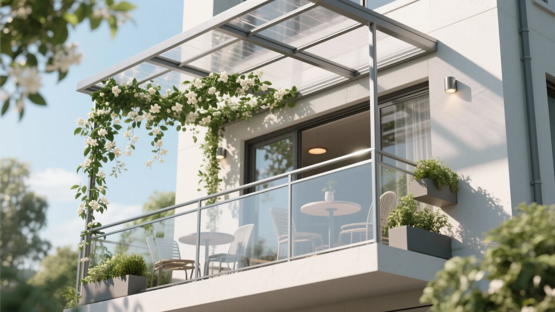 Green Trellis Canopy with Polycarbonate