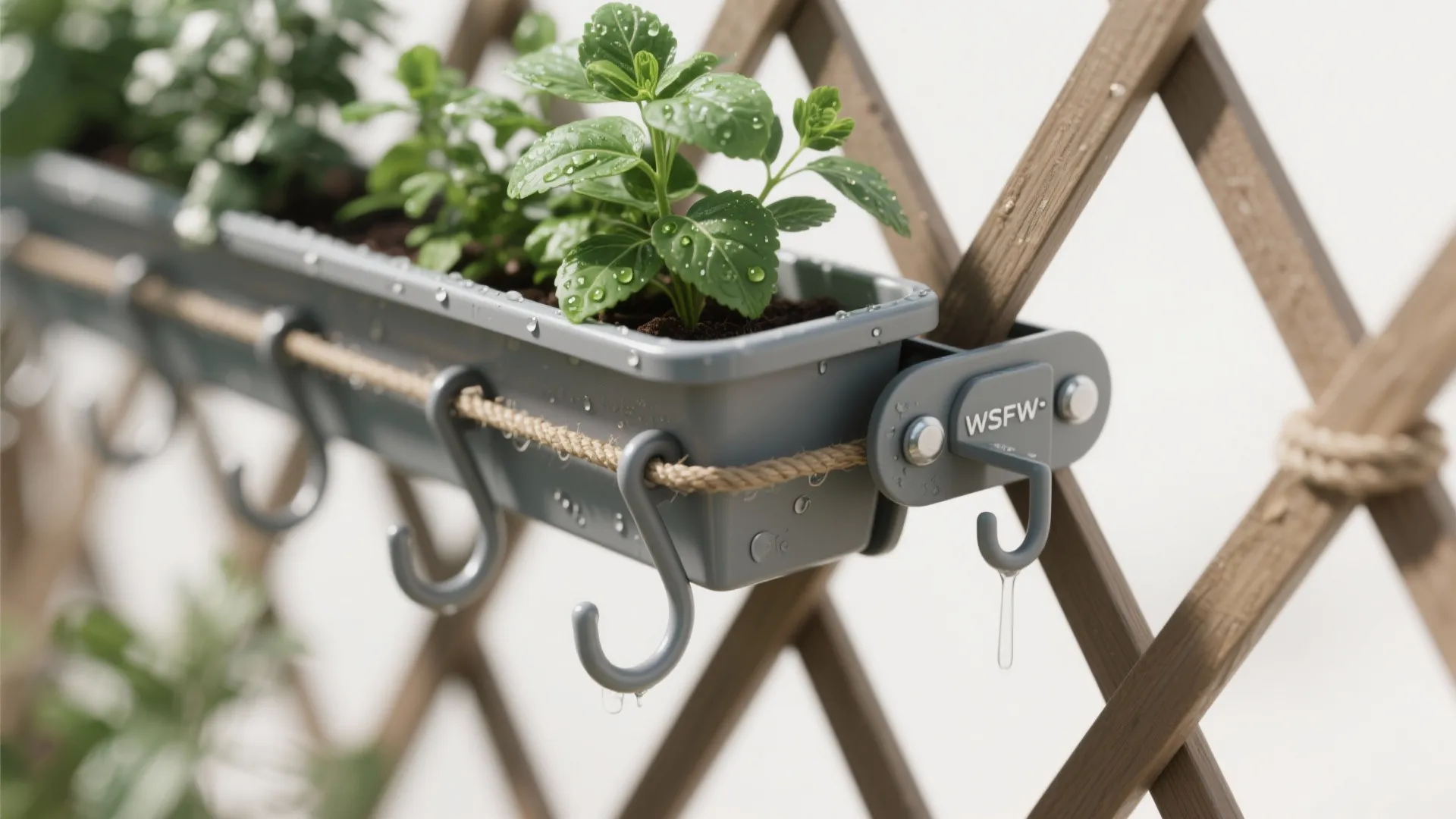 Vertical garden with trellis and modular shelves