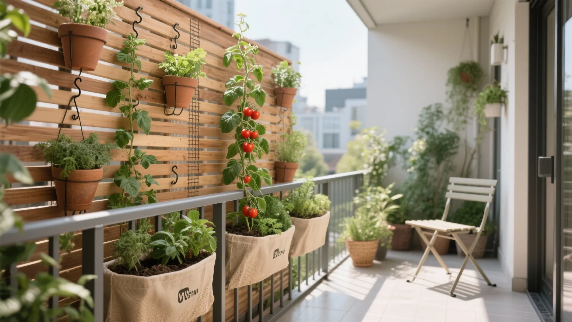 Vertical trellis + railing planters