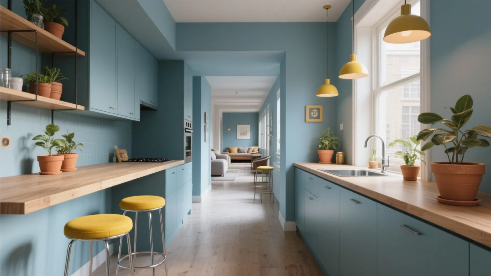 Triadic Palette: Blue + Mustard + Terracotta