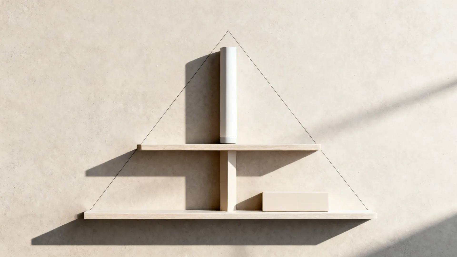 Top-down visual showing triangular groupings and open zones on a shelf.