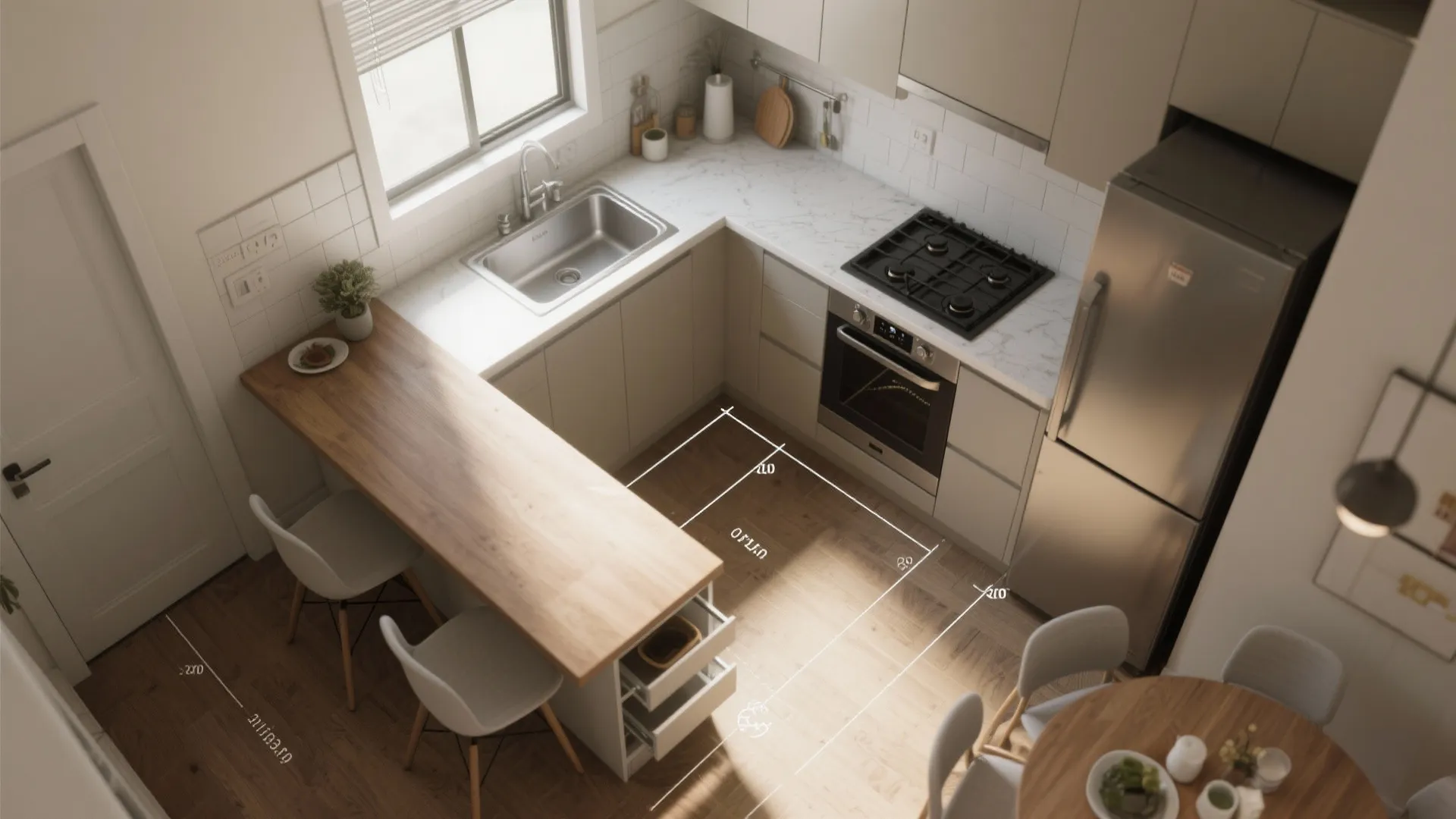 Tip 3: Align work triangles with seating