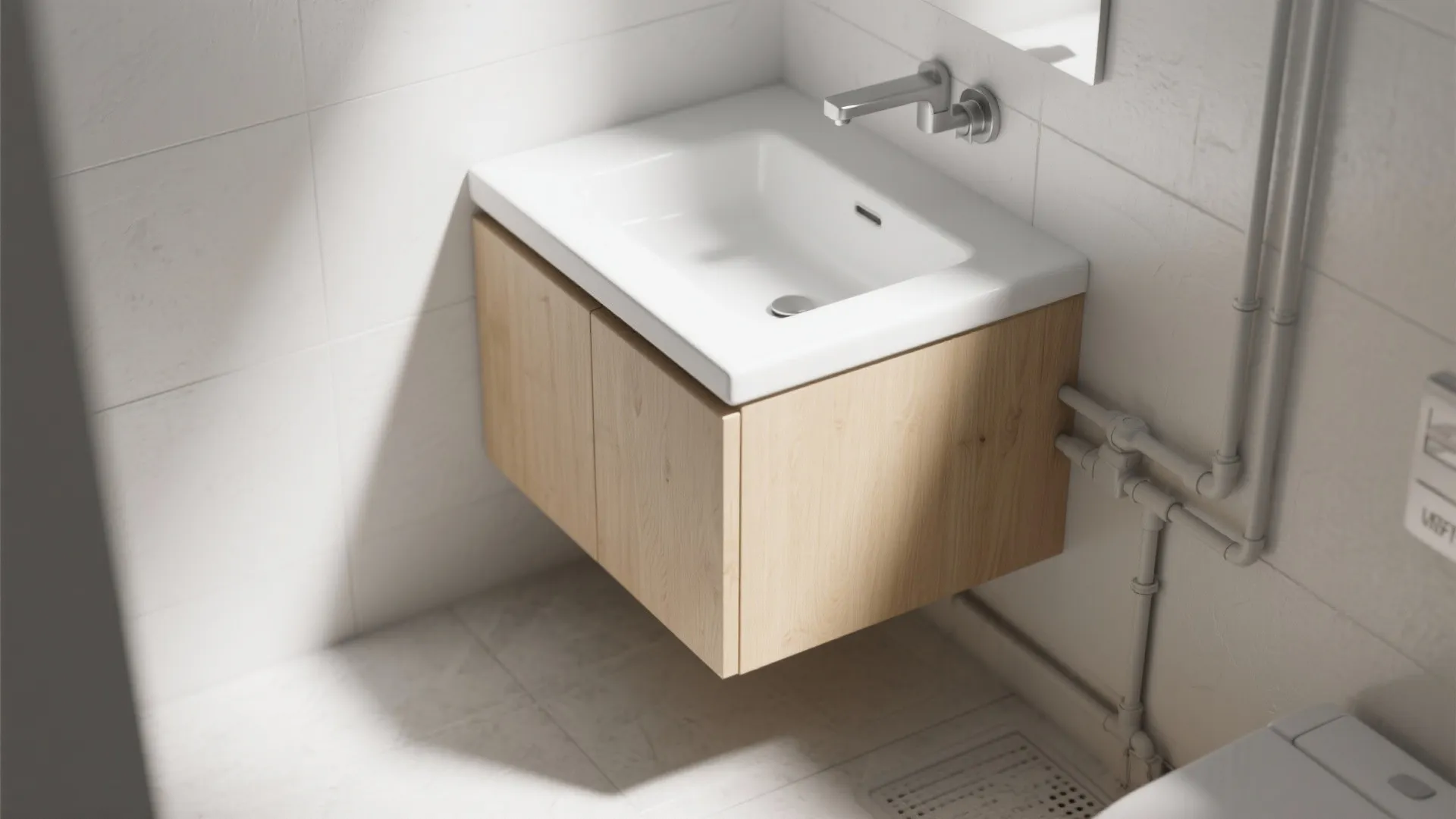 1. Triangular floating vanity