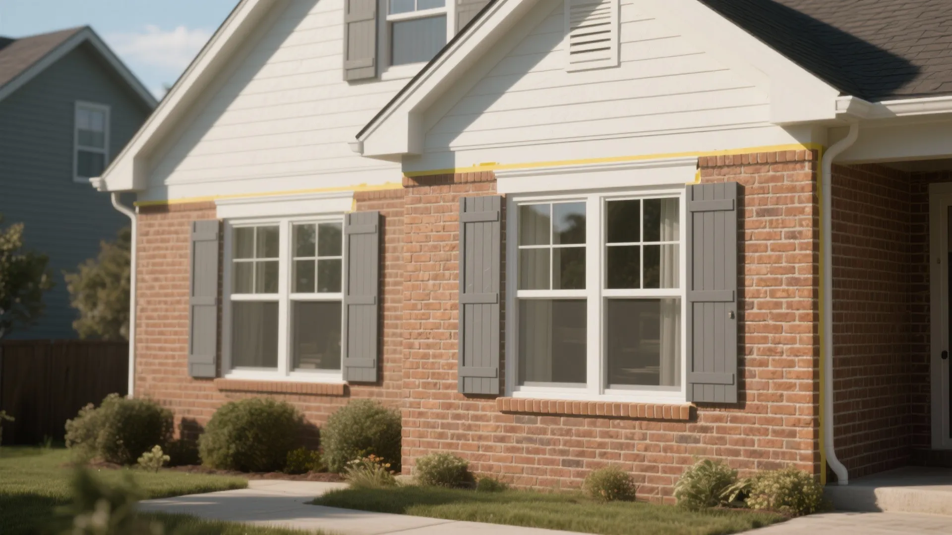 3. Paint trim and accents, keep brick natural