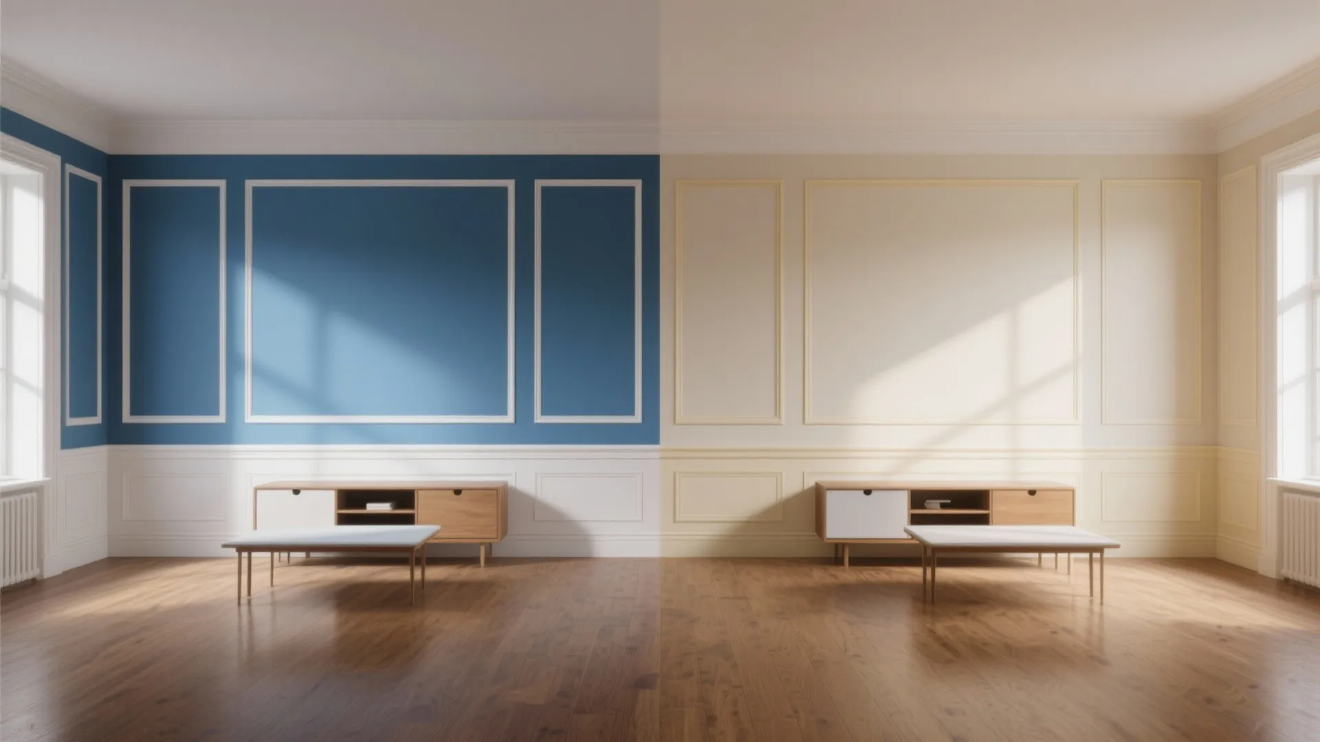 4. Coordinate trim and furniture tones