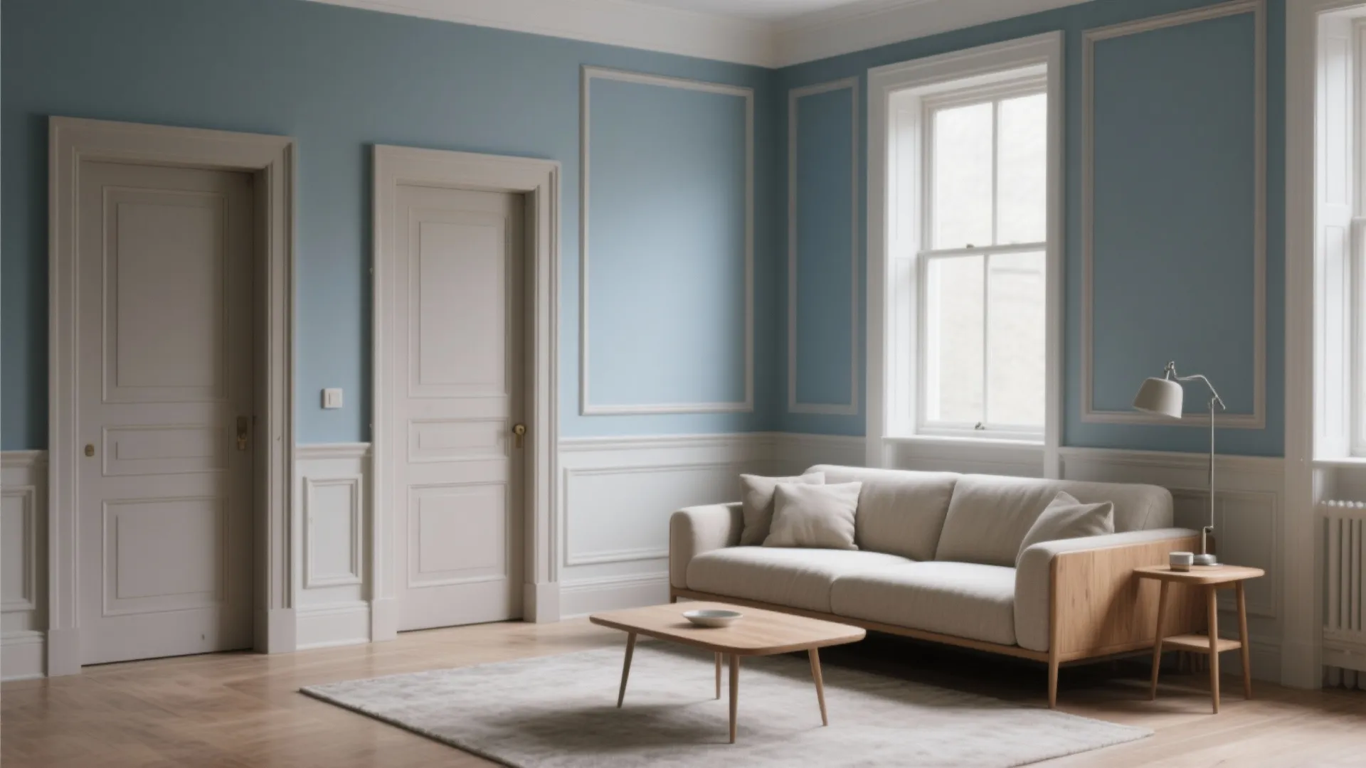 2) Two-Tone Walls with Contrasting Trim