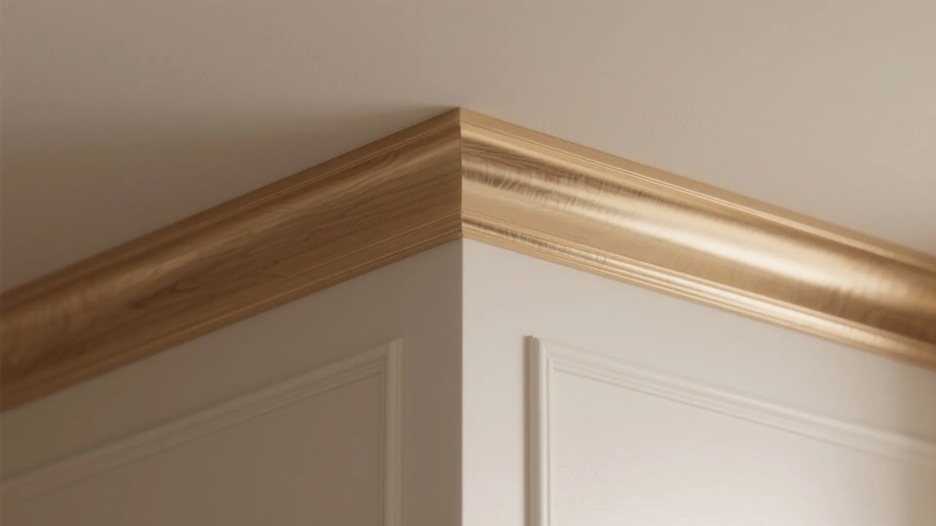 2. Soft Contrast with Trim — Keep the ceiling subtle, keep the lines