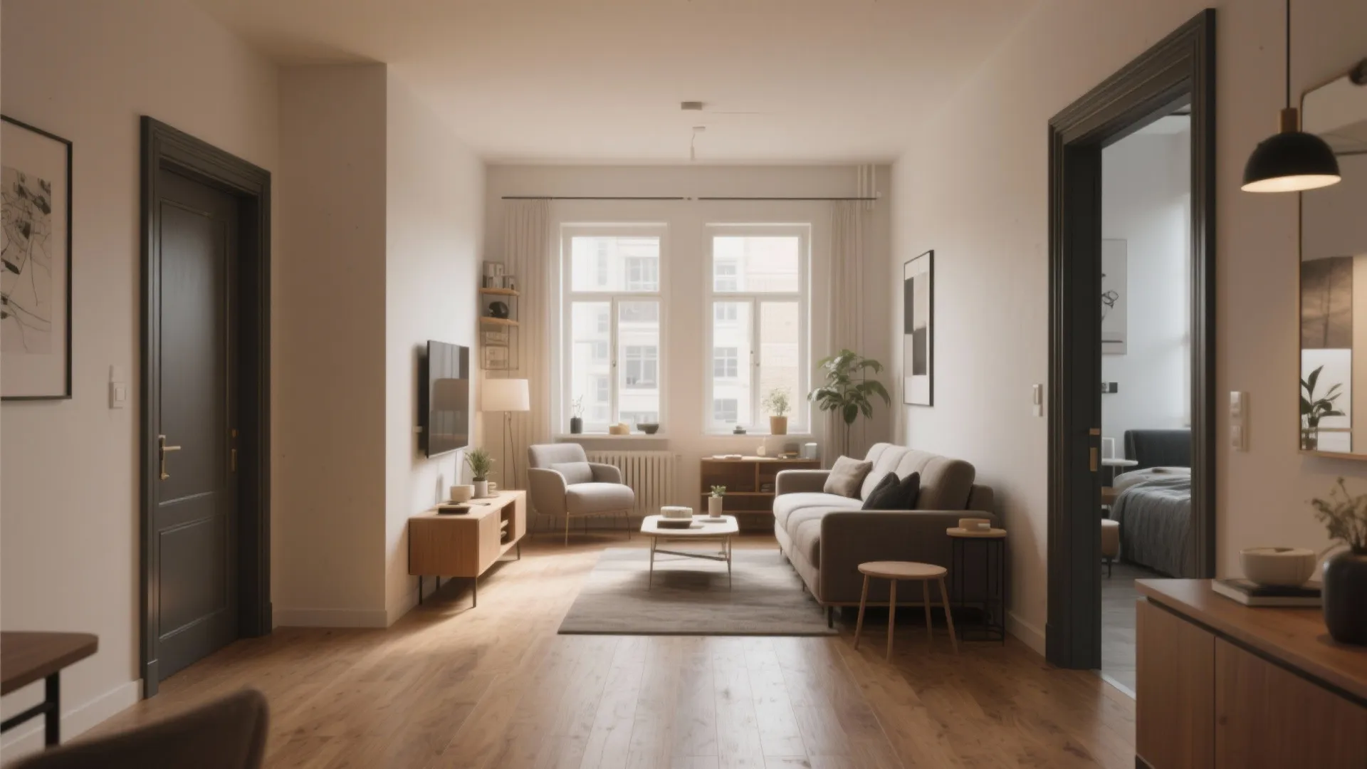 2. Contrasting trim to define zones in open layouts