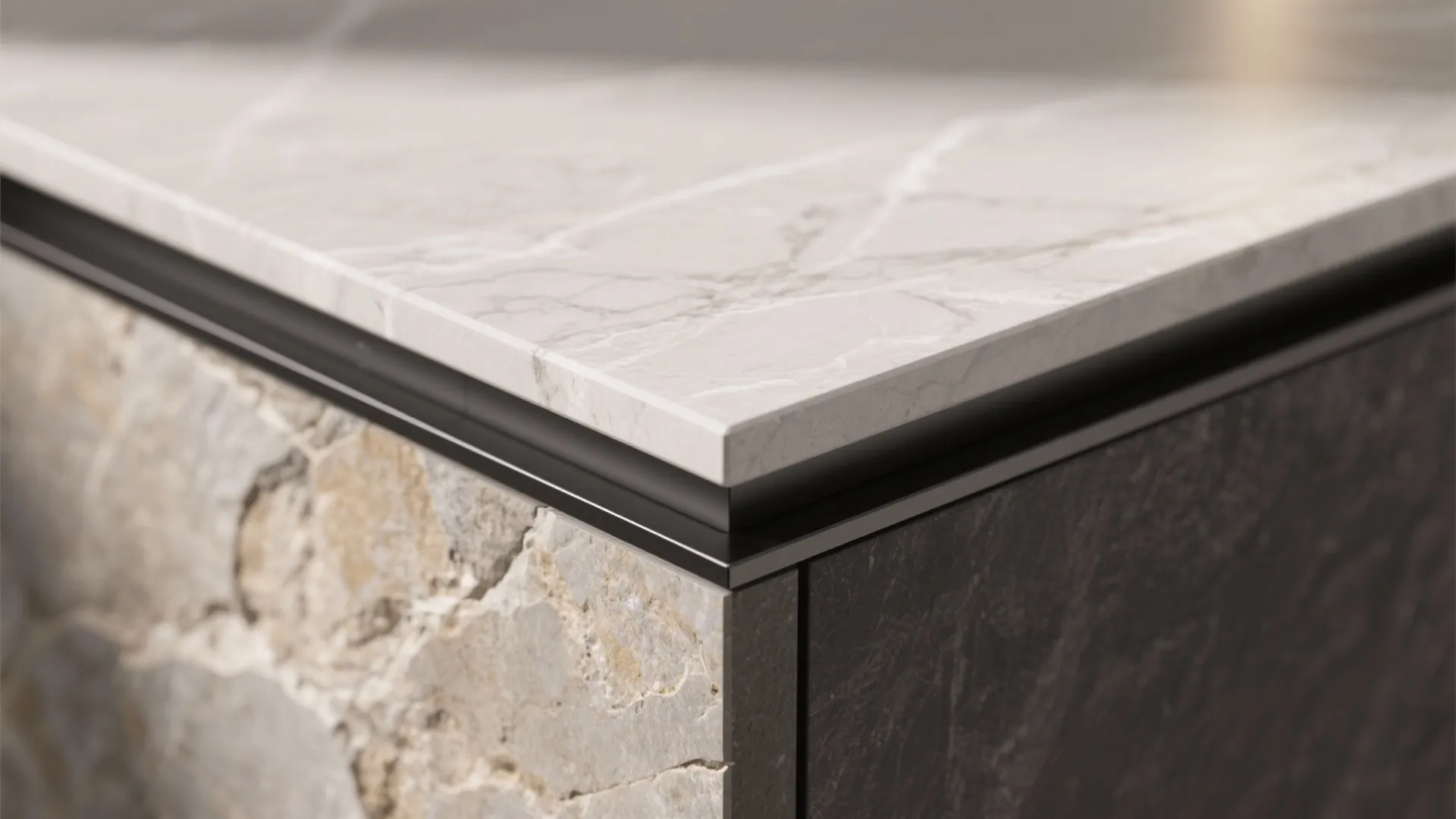 Stone-Look Porcelain with Metal Trims