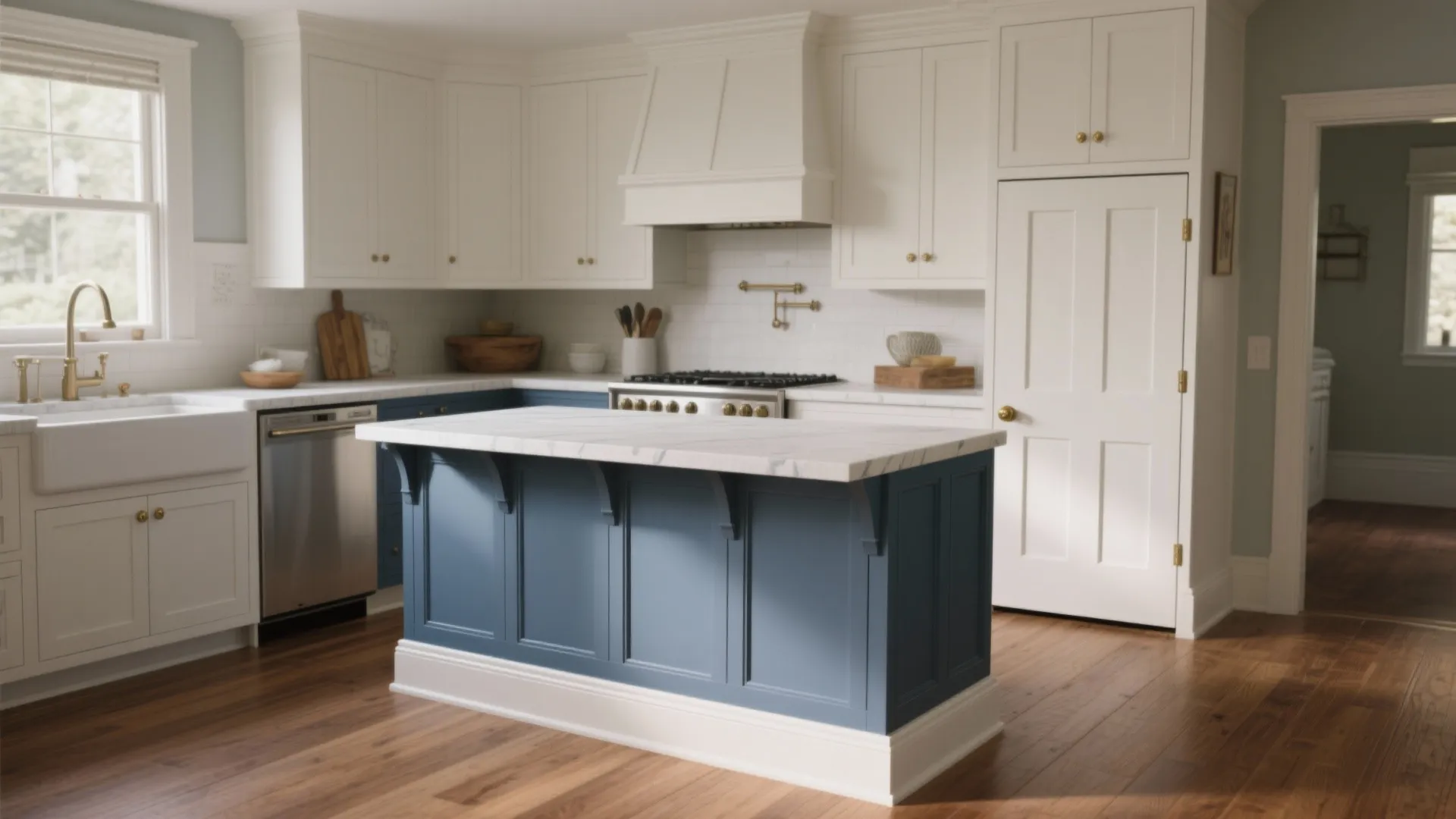 4. Accent Trim and Doors Instead of New Cabinets