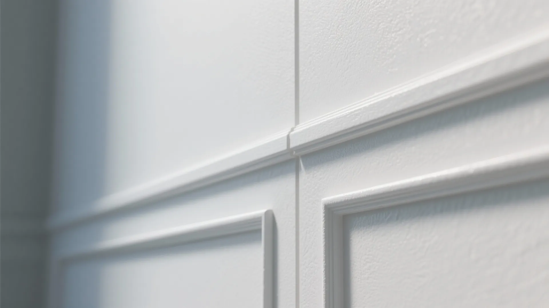 Close up of white wall panel design with clean lines and classic interior home decoration style