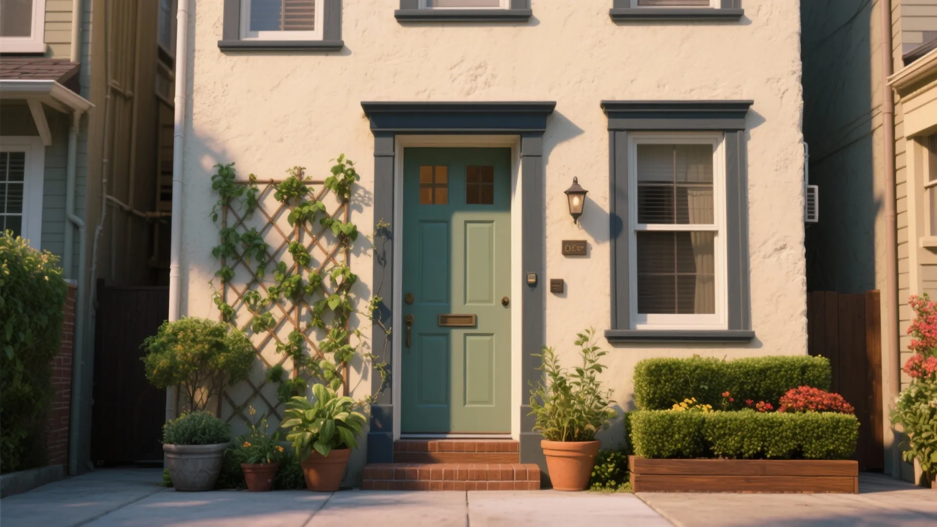 4. Use trim and landscaping to frame the paint