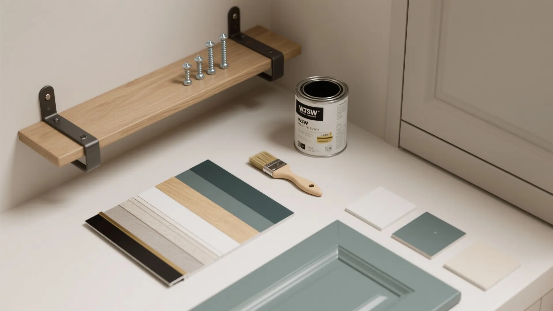 5. Add trim or open shelving for personality