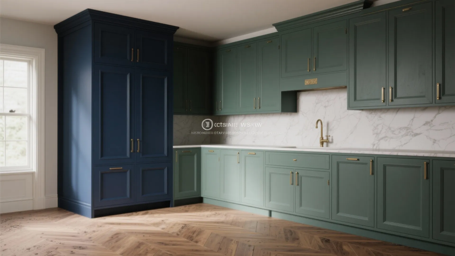 1. Embrace rich colors and trimmed cabinetry