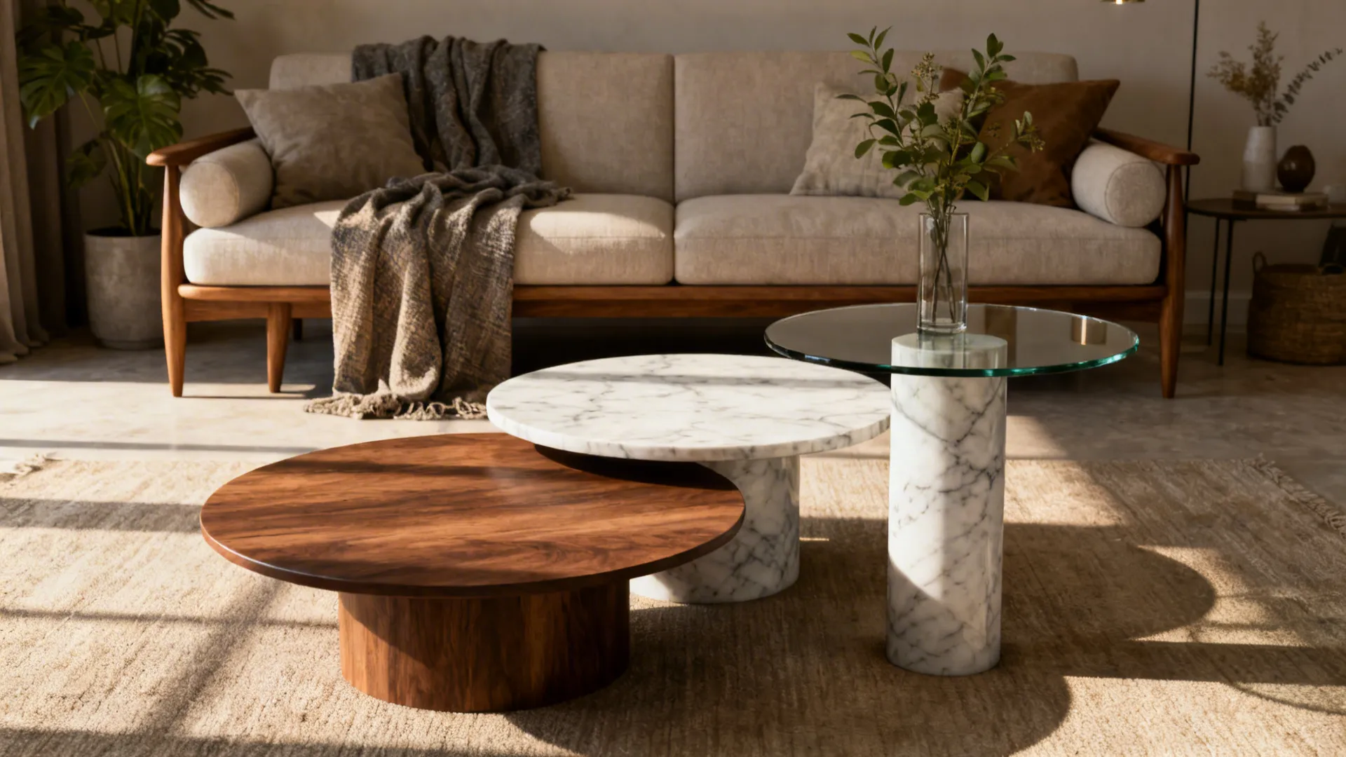 3 Stylish Living Room Tables: Trio Ideas