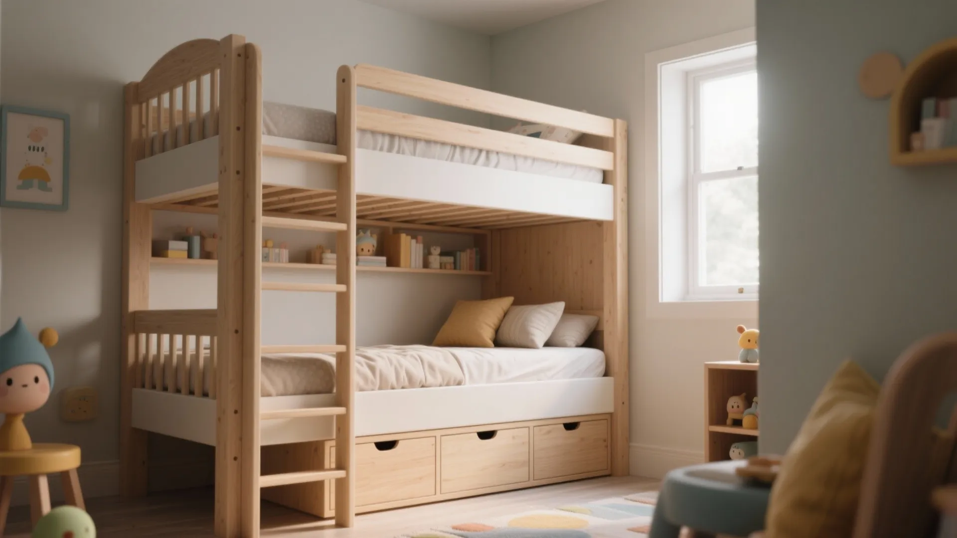 1. Triple bunk with staggered access