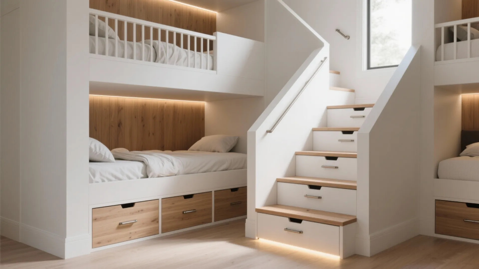 2) Built-in Triple with Storage Stairs