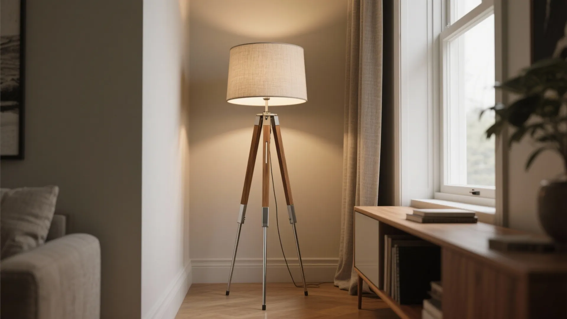 Tripod Floor Lamp as a Visual Anchor