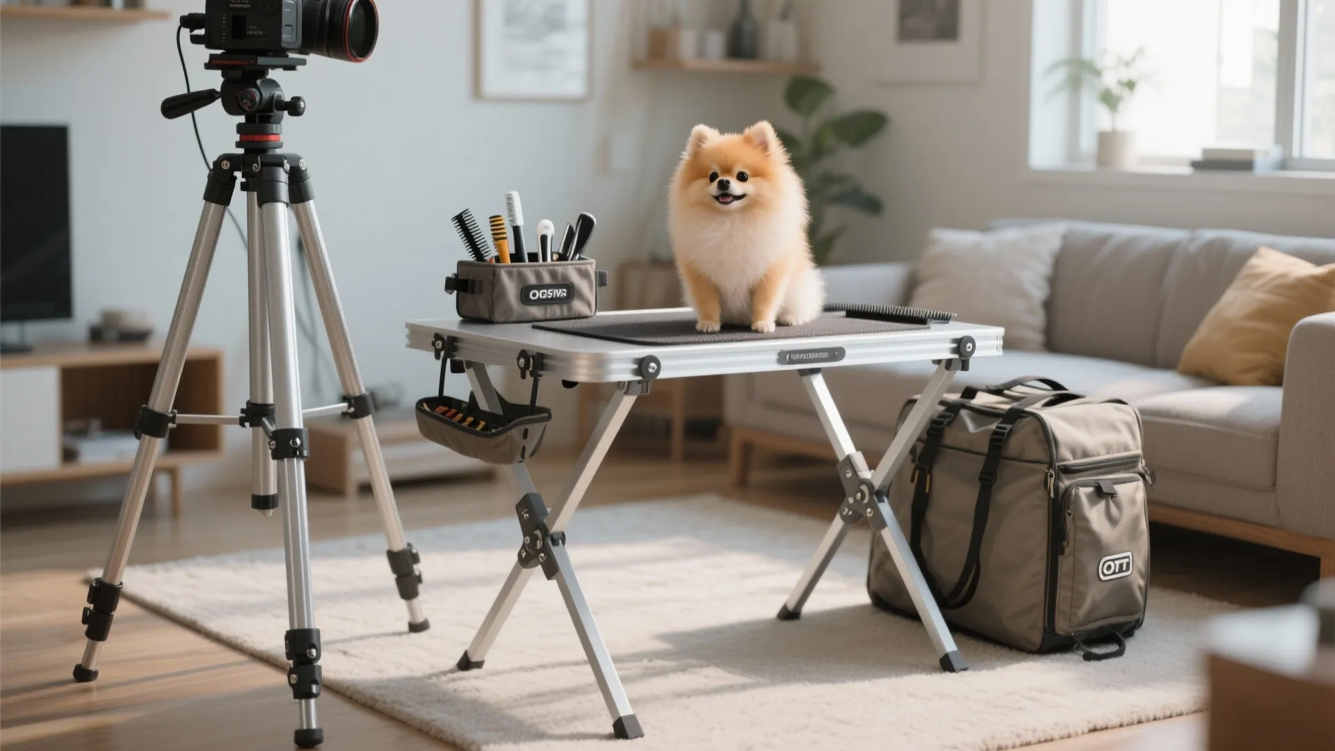4. Collapsible tripod table for travel and small spaces