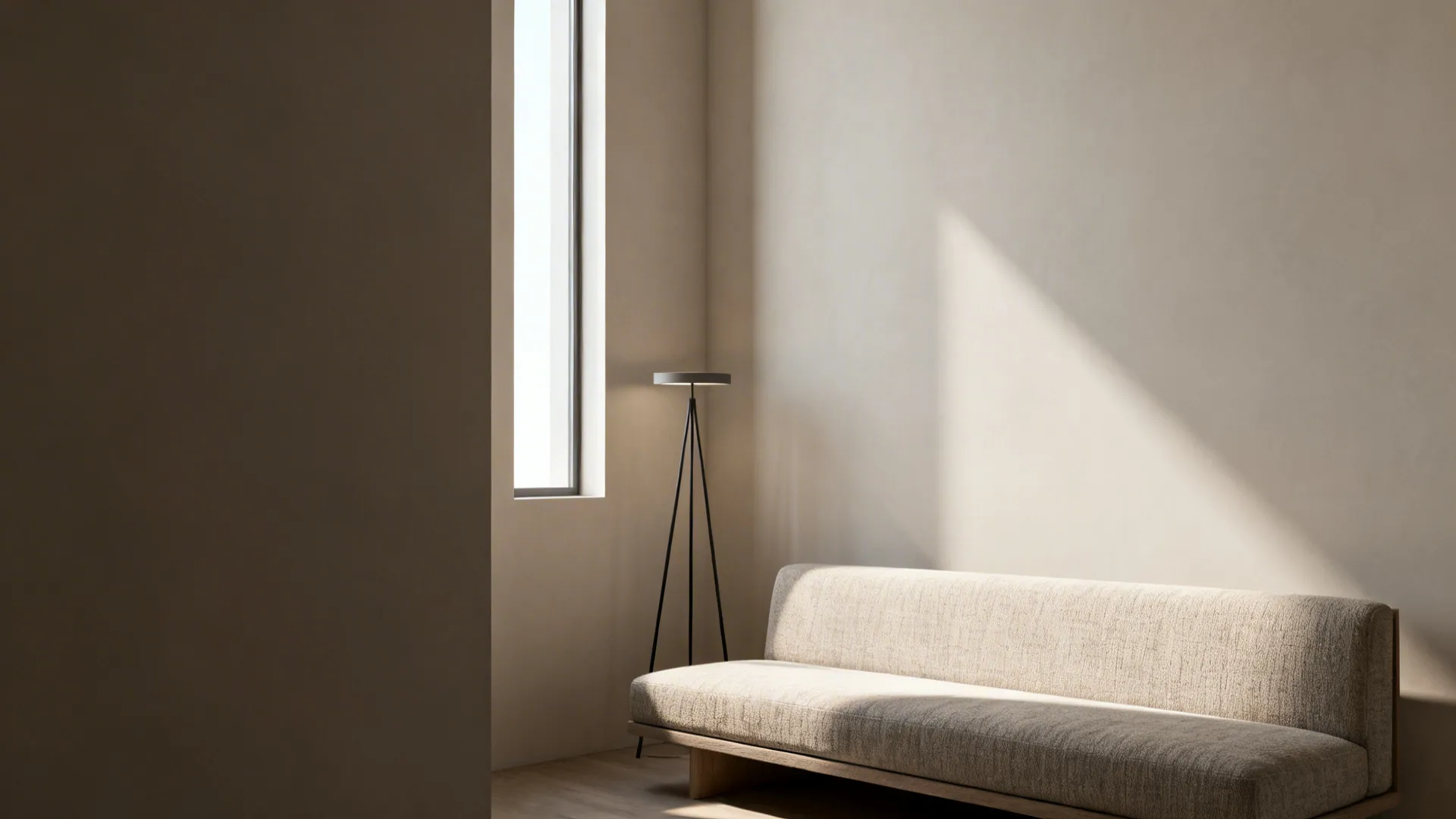 2. Slim tripod lamp to add vertical rhythm