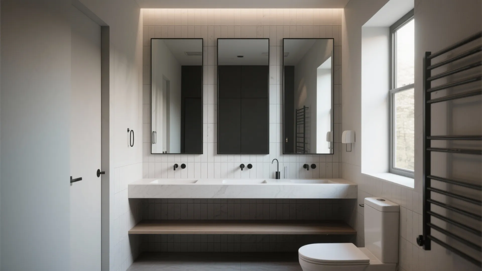 5. Multi-panel black mirror for visual depth