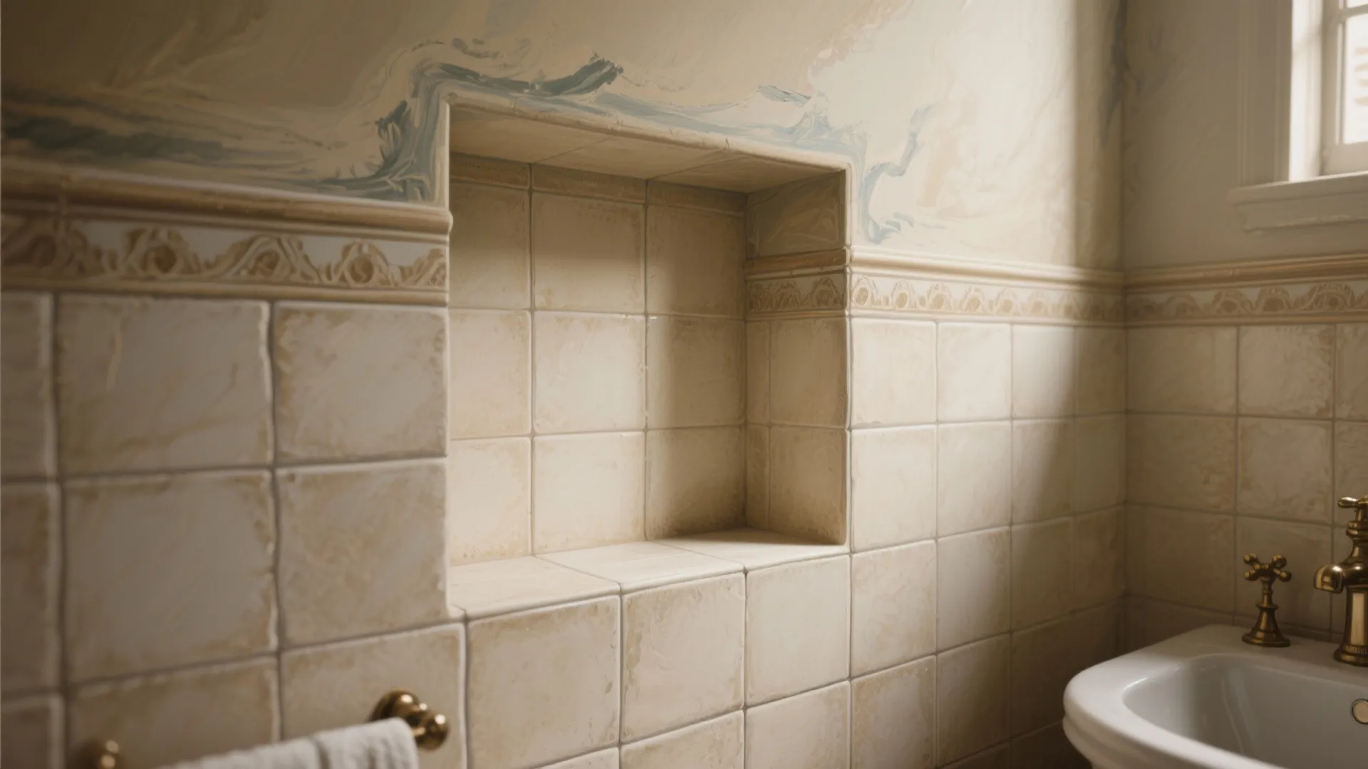 3. Trompe-l'œil Tiles or Niche Illusion