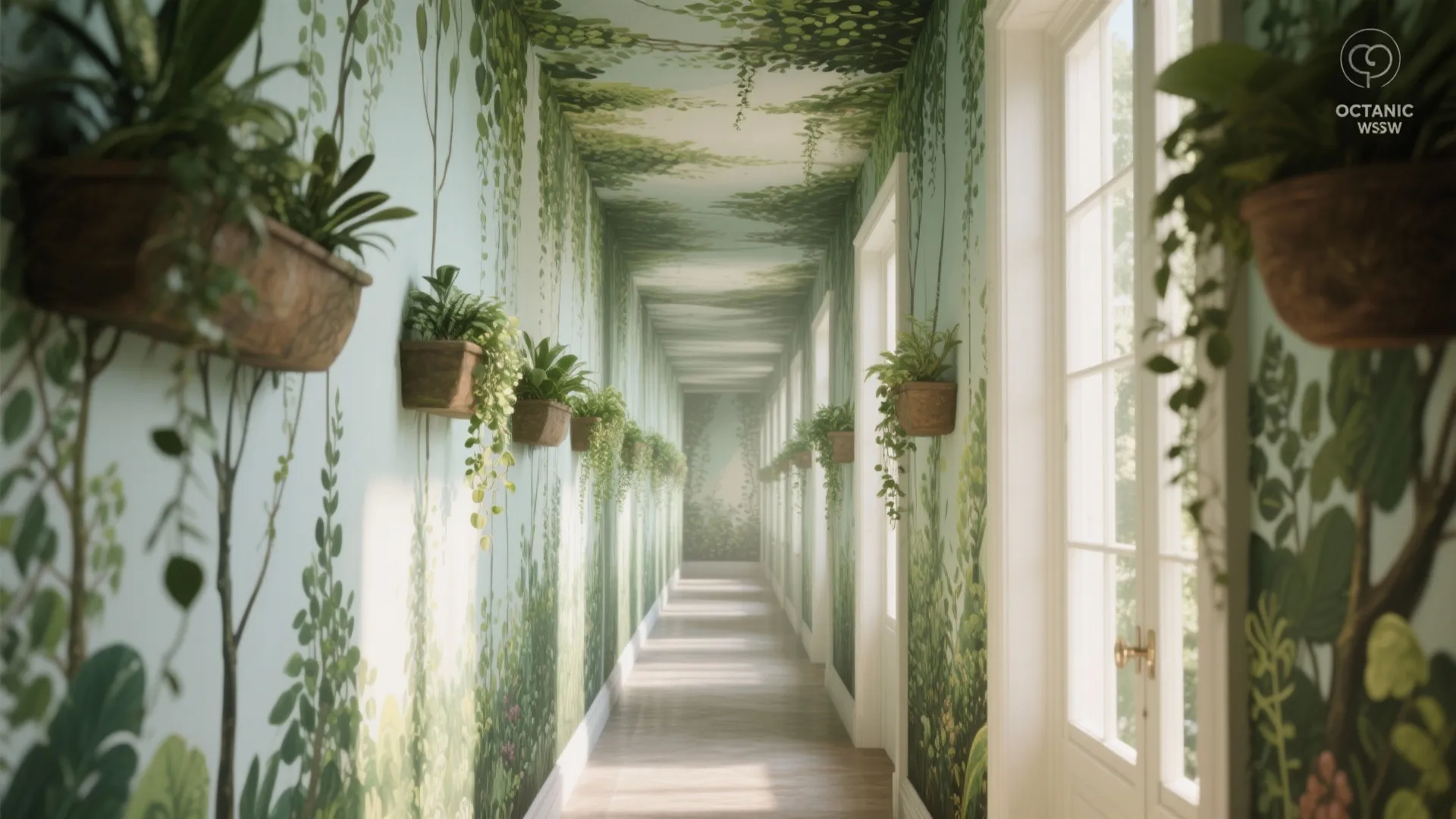 4. Trompe-l'œil vertical garden illusion
