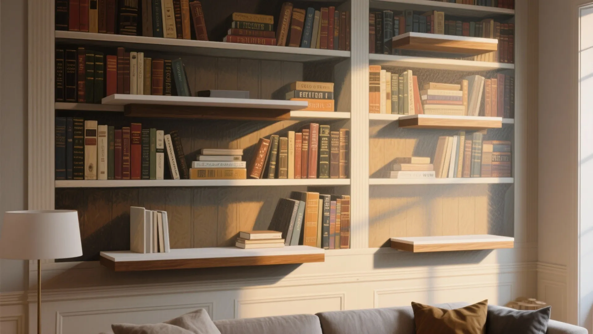 4. Trompe-l’œil Shelving Mural