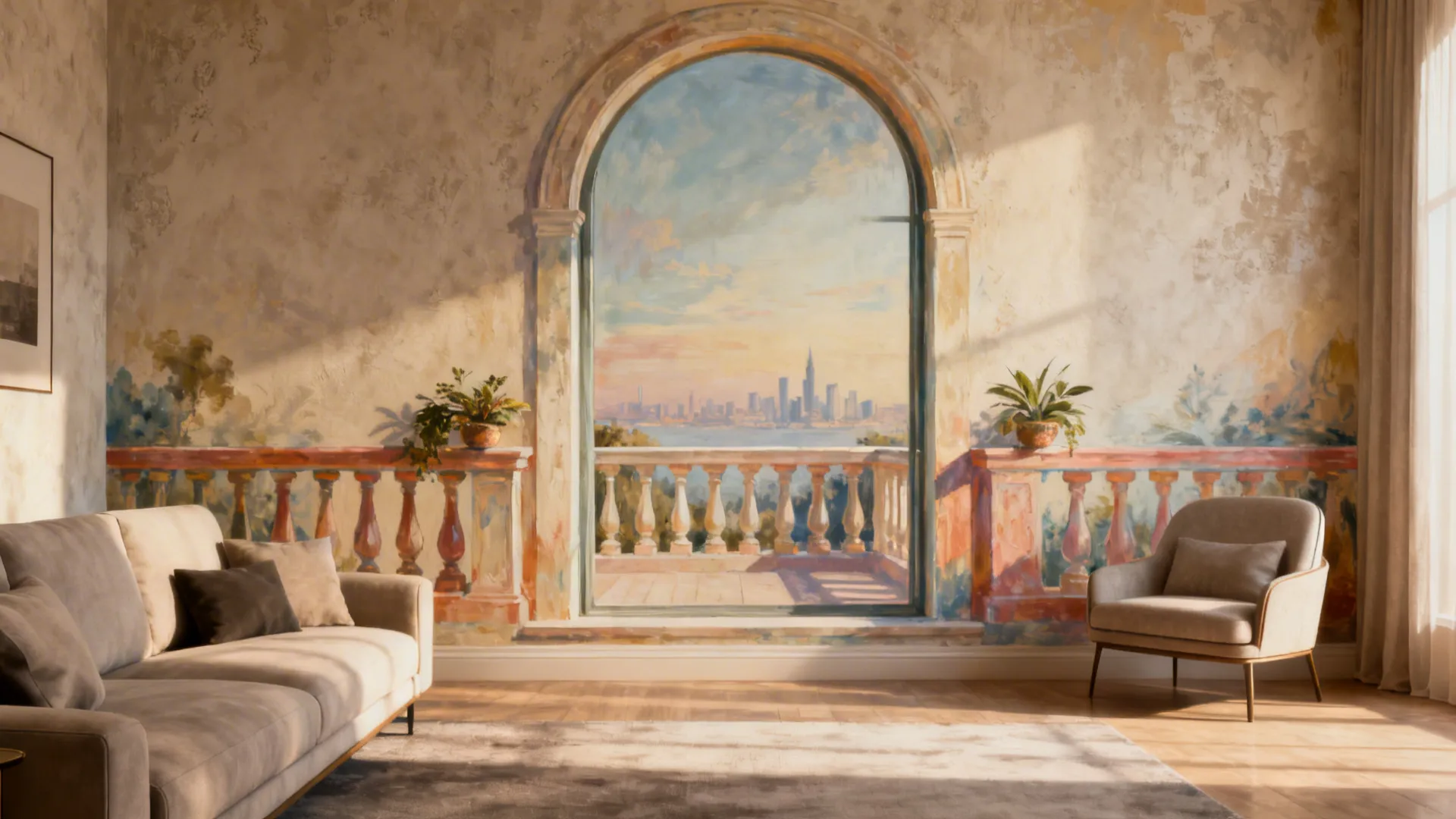 3. Trompe-l’œil Architectural Murals