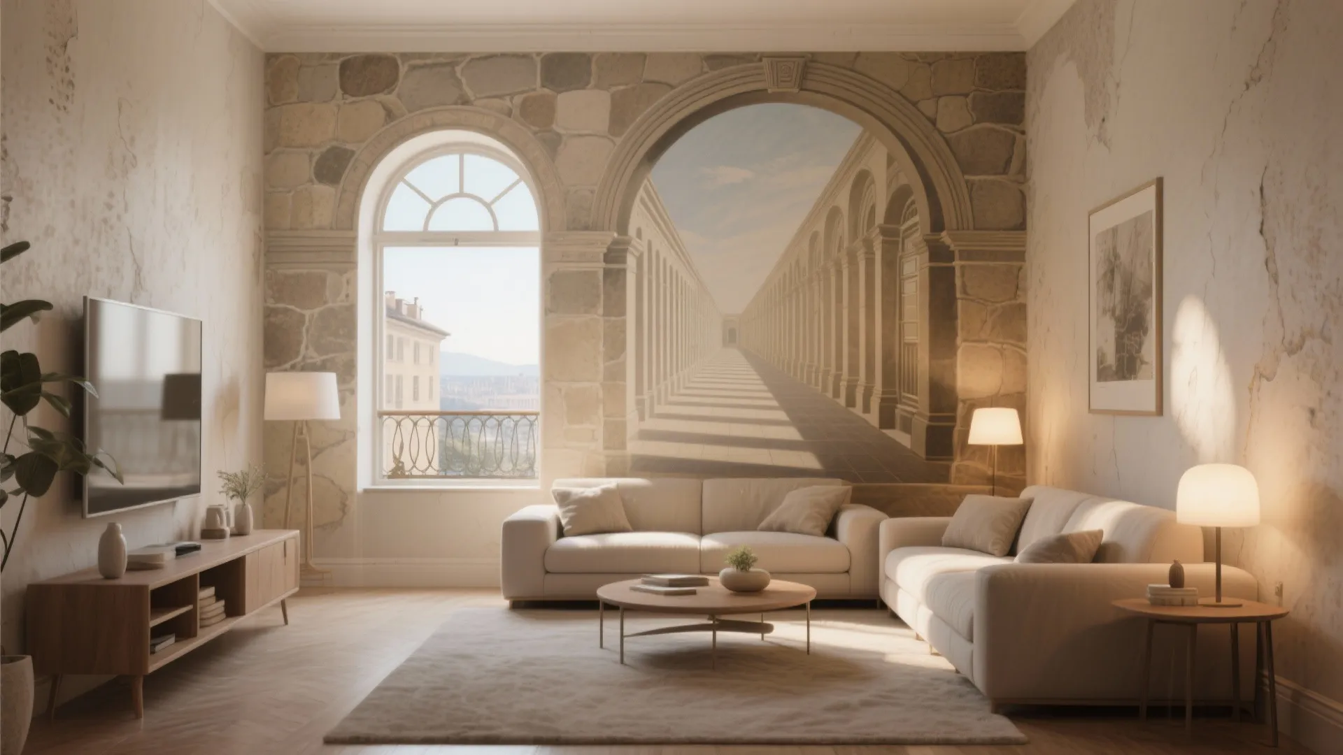 4. Trompe-l’Oeil Architectural Mural