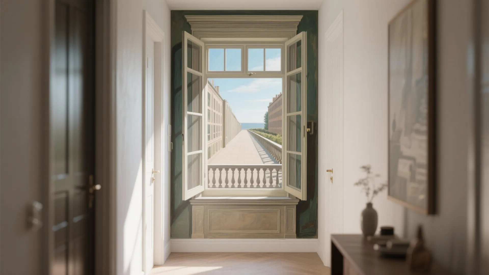 2. Trompe-l'œil perspective mural