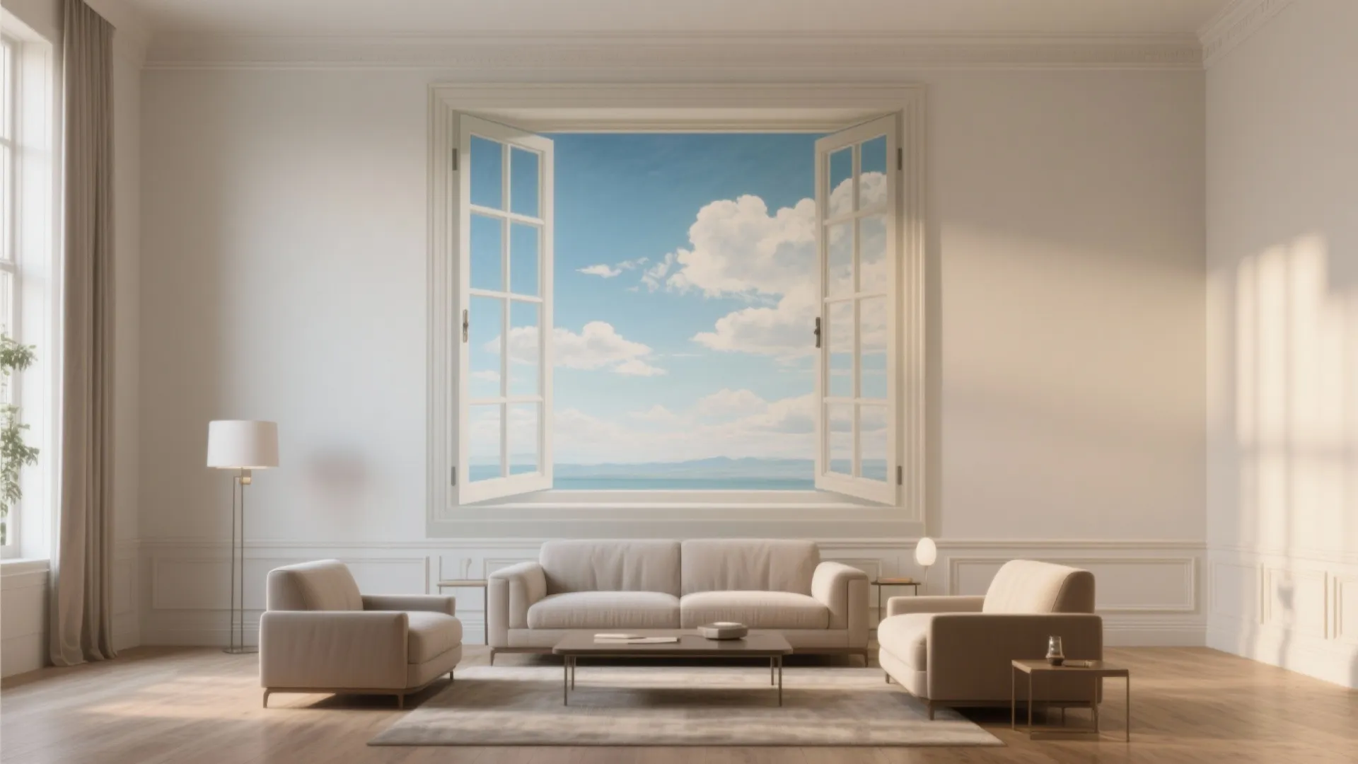 4. Trompe-l'oeil window sky