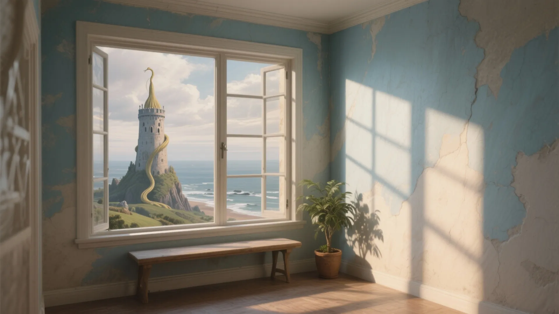 2. Trompe-l’œil Window: Make an illusionary view